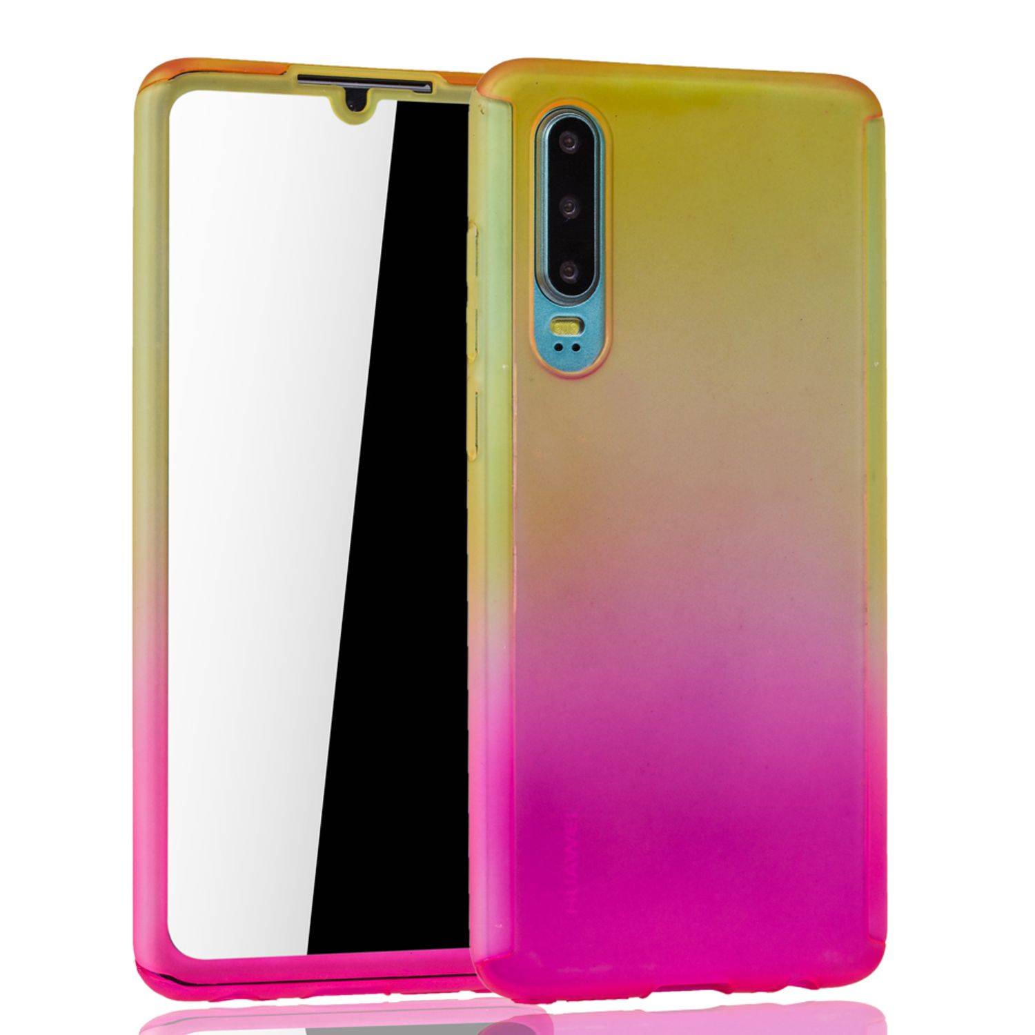 Huawei P30 Handyhülle 360 Grad Schutz Full Cover Mehrfarbig