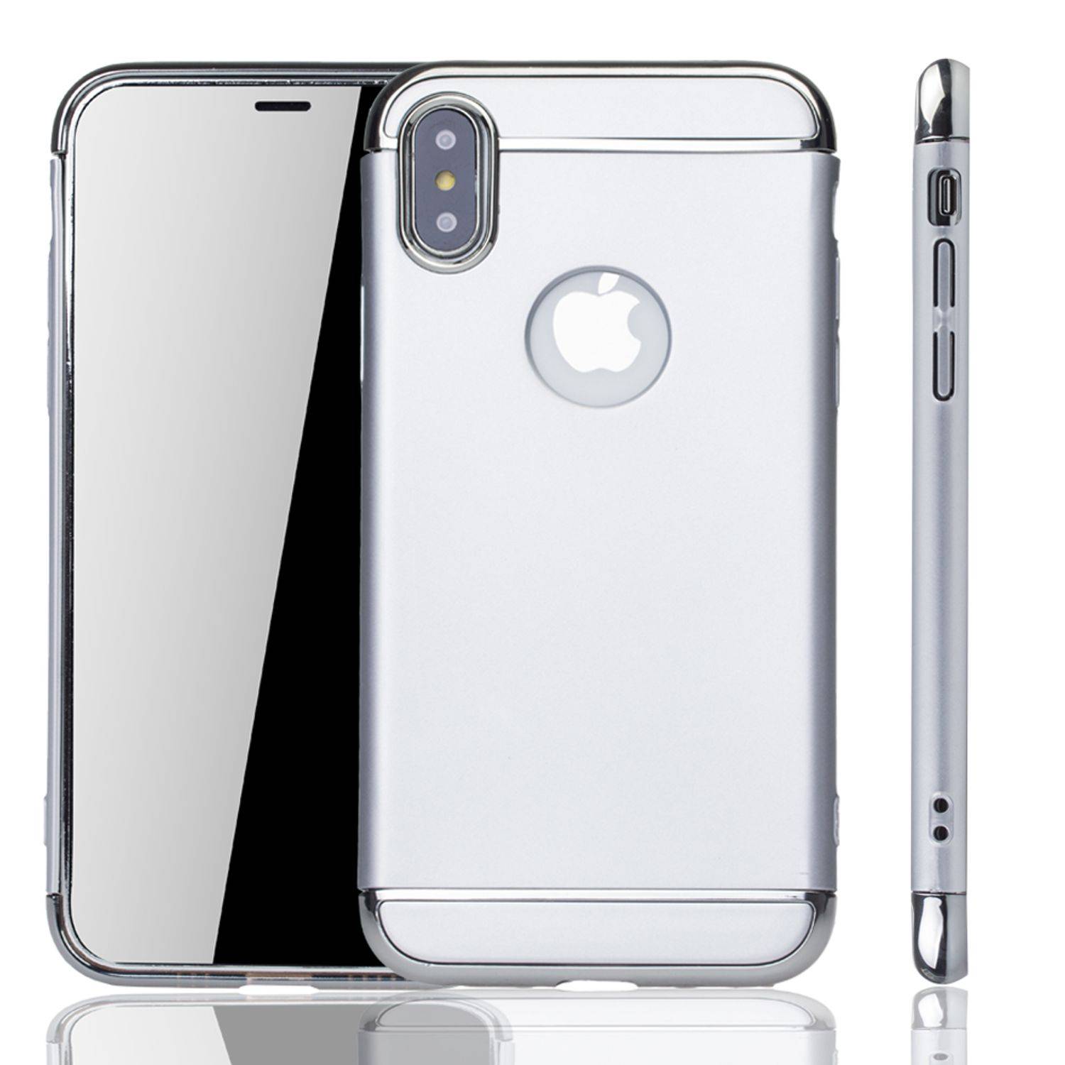 Apple iPhone X / iPhone XS Handyhülle Backcover Silber