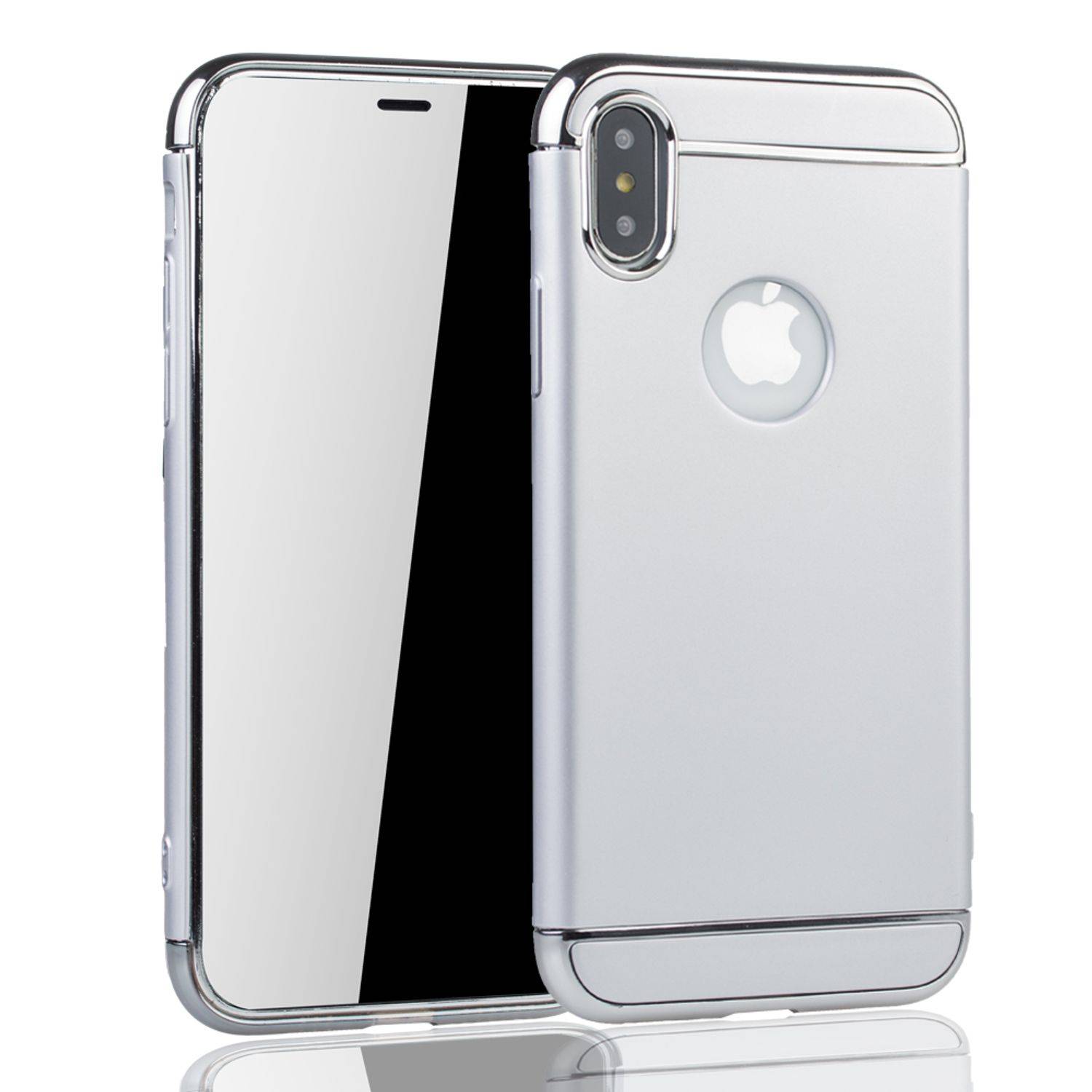 Apple iPhone X / iPhone XS Handyhülle Backcover Silber