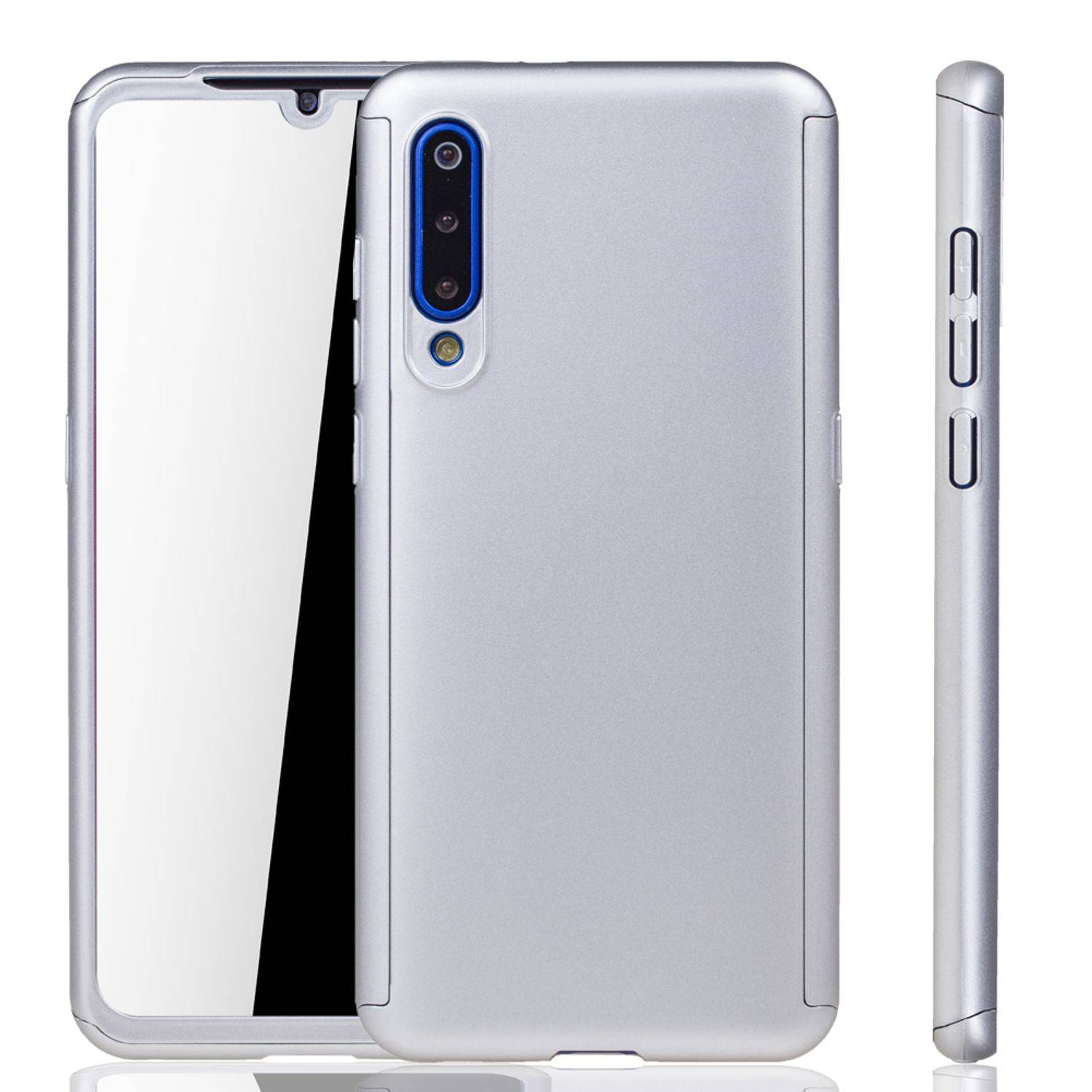 Xiaomi Mi 9 Handyhülle 360 Grad Schutz Full Cover Silber