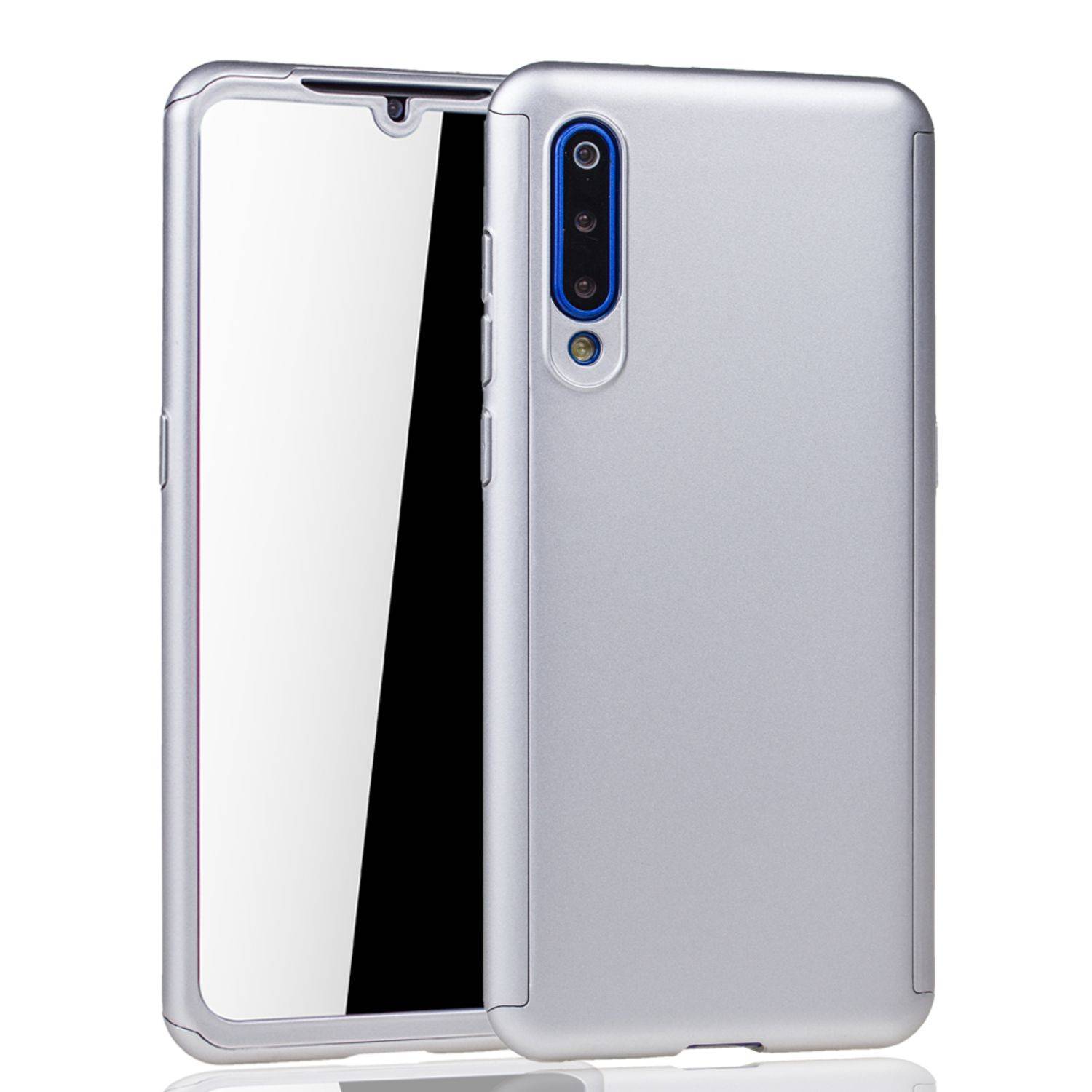 Xiaomi Mi 9 Handyhülle 360 Grad Schutz Full Cover Silber