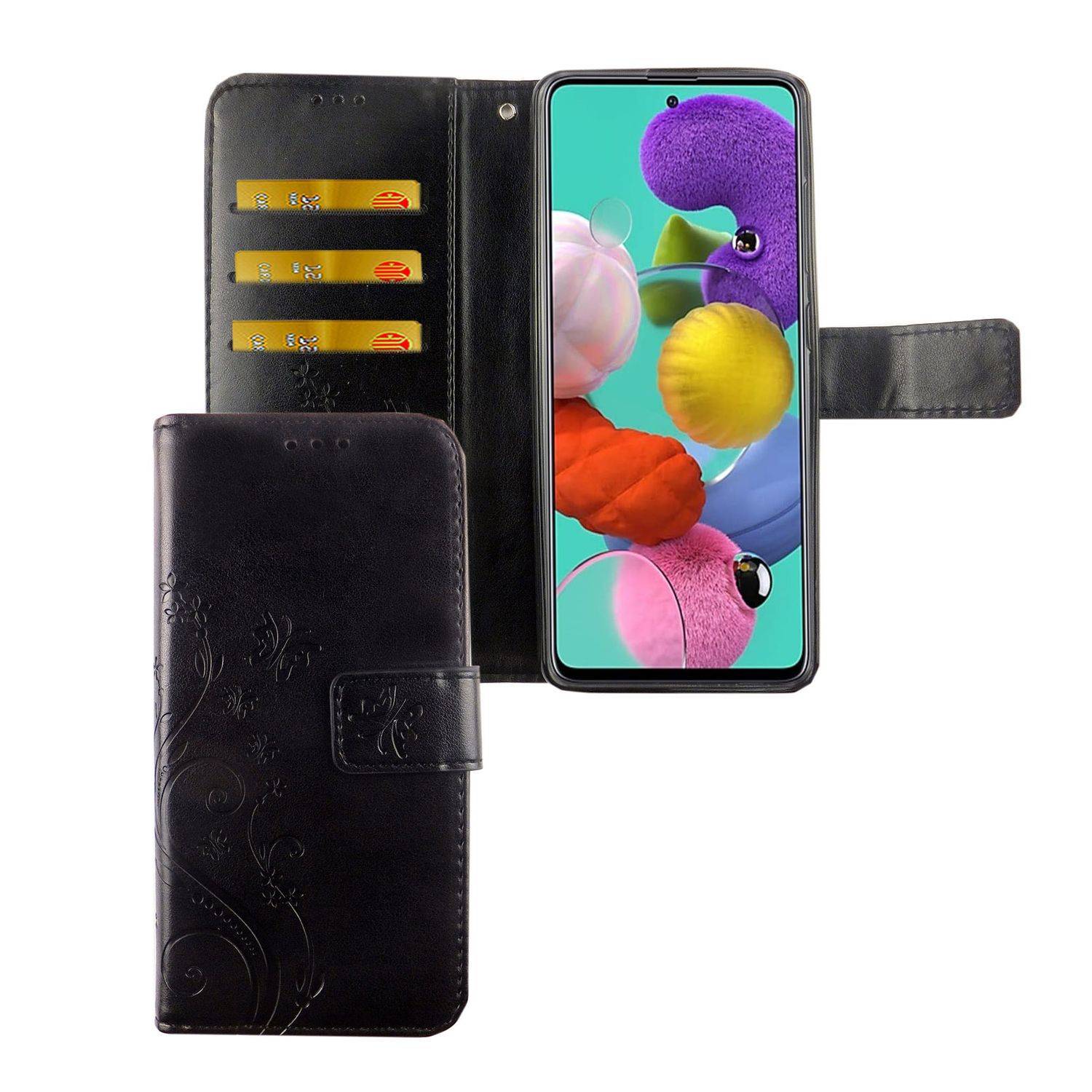 Samsung Galaxy A71 Handyhülle Bookcover Schwarz