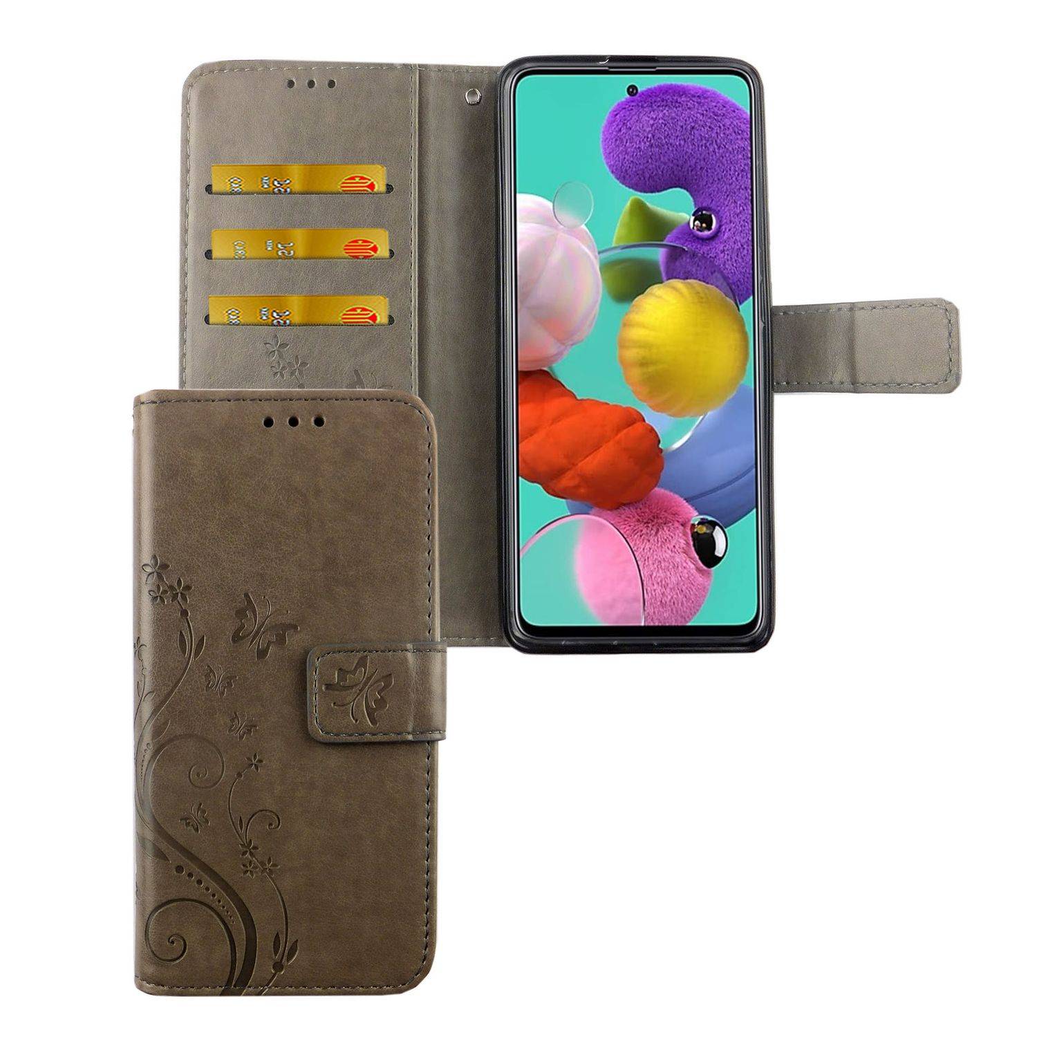 Samsung Galaxy A71 Handyhülle Bookcover Grau
