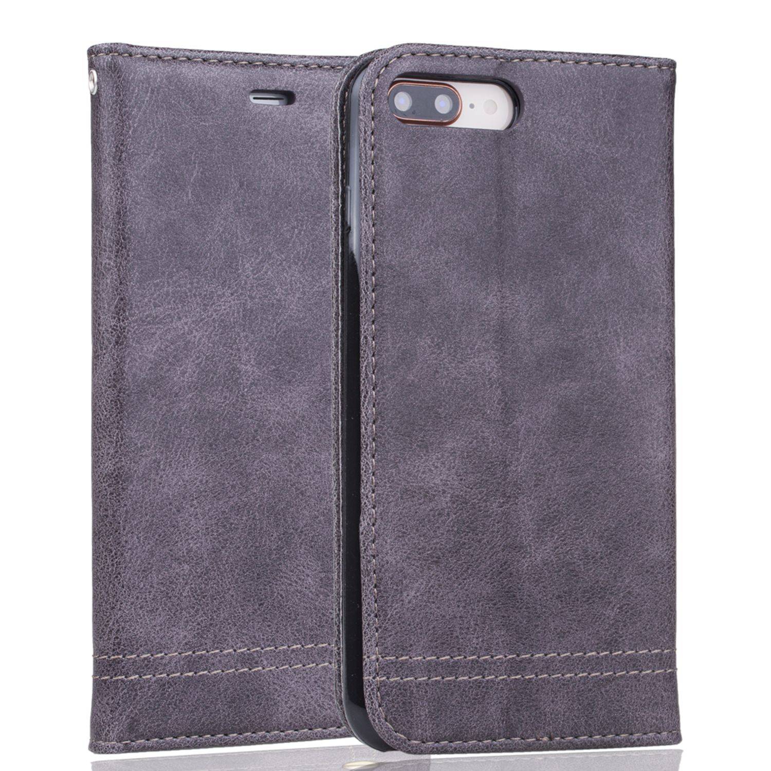 Apple iPhone 7 Plus Handyhülle Bookcover Grau