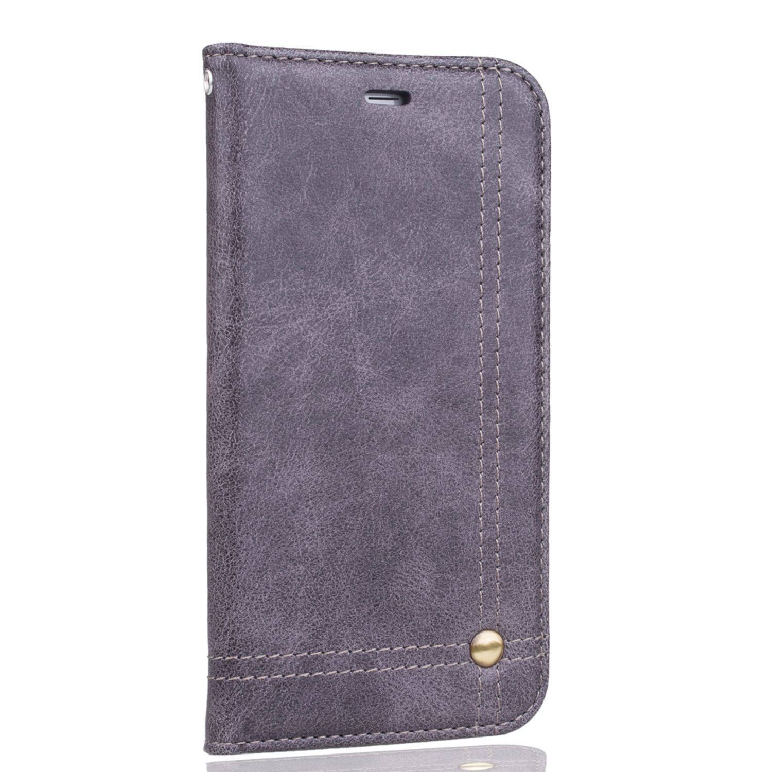 Apple iPhone 7 Plus Handyhülle Bookcover Grau