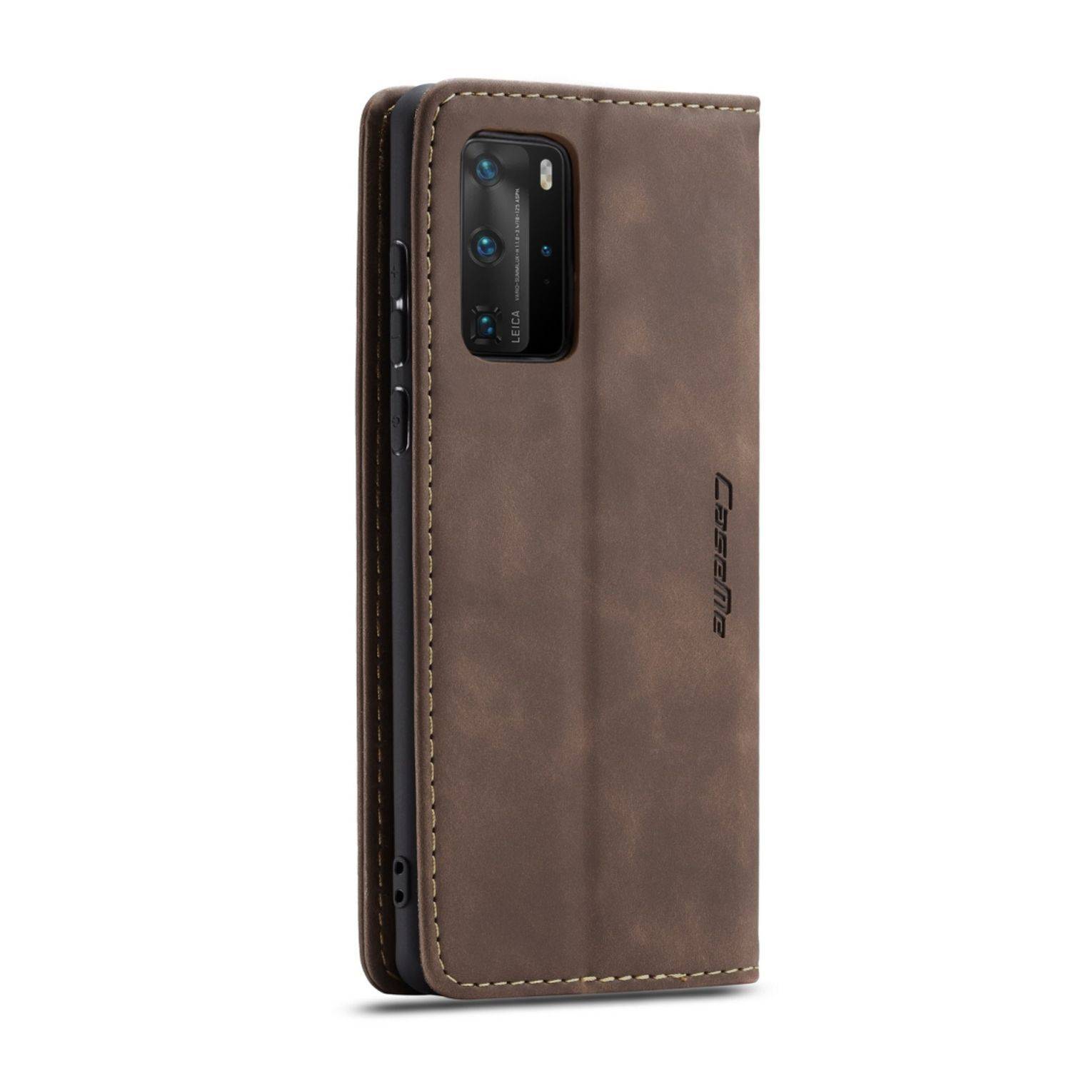 Huawei P40 Pro Handyhülle Schutztasche Bookcover Braun