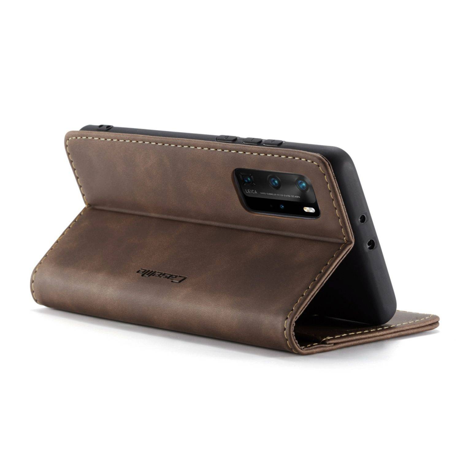 Huawei P40 Pro Handyhülle Schutztasche Bookcover Braun