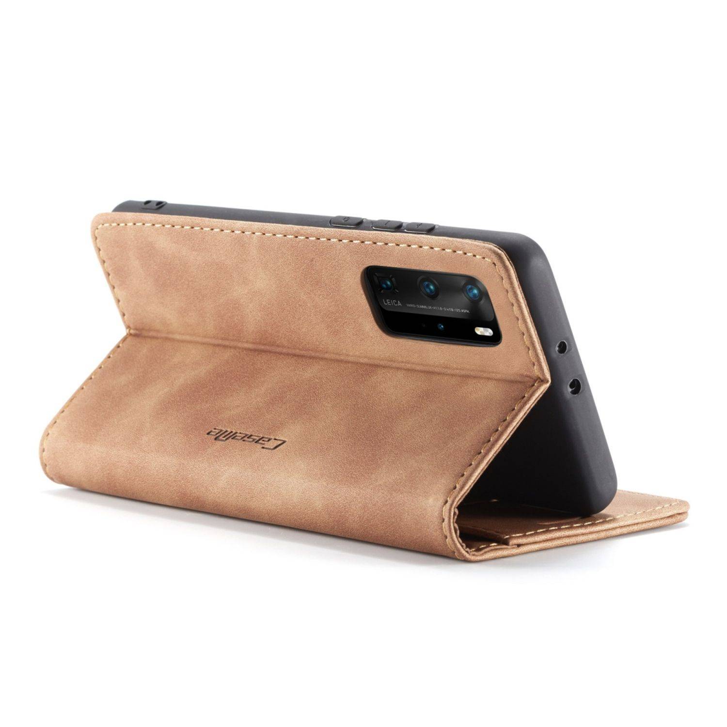 Huawei P40 Pro Handyhülle Schutztasche Bookcover Braun