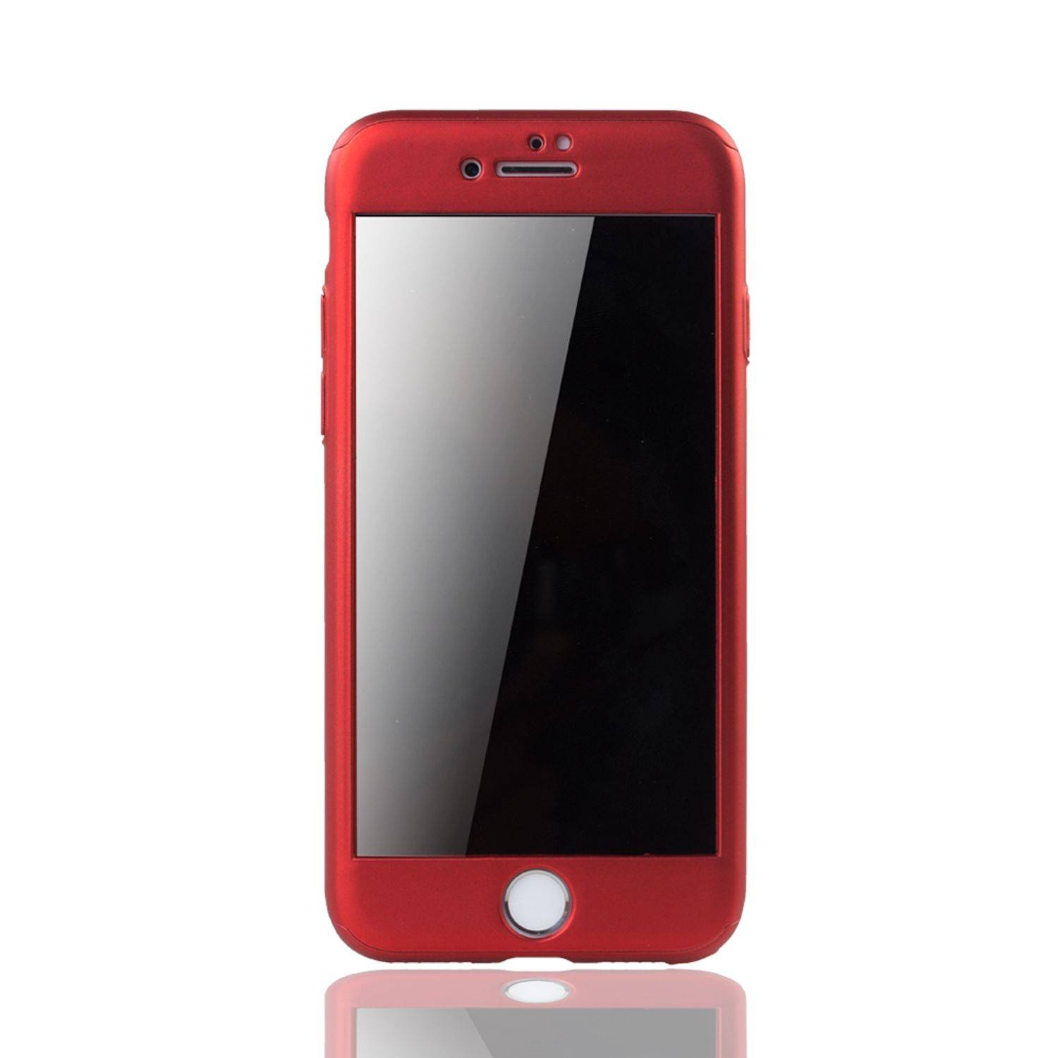 Apple iPhone 6 / 6s Plus Handyhülle 360 Grad Schutz Full Cover Rot