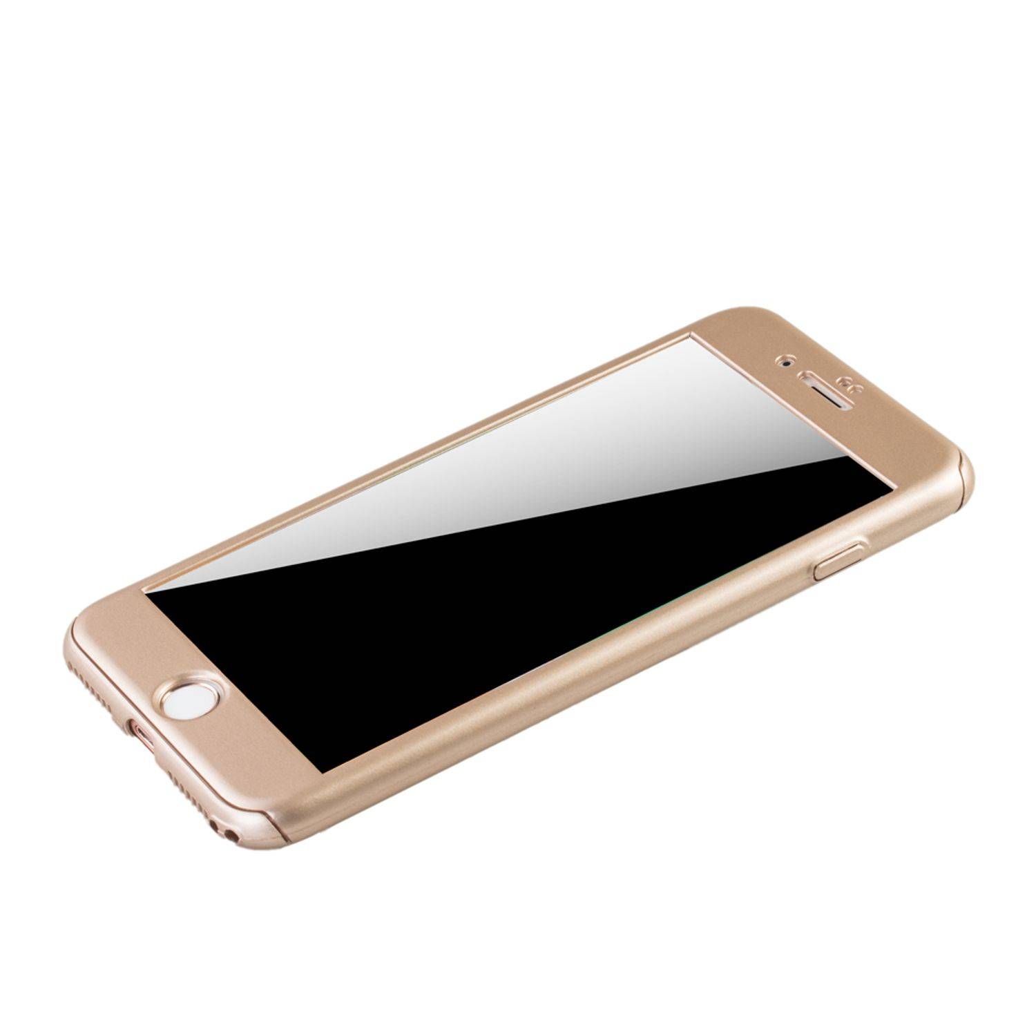 Apple iPhone 7 Plus Handyhülle 360 Grad Schutz Full Cover Gold