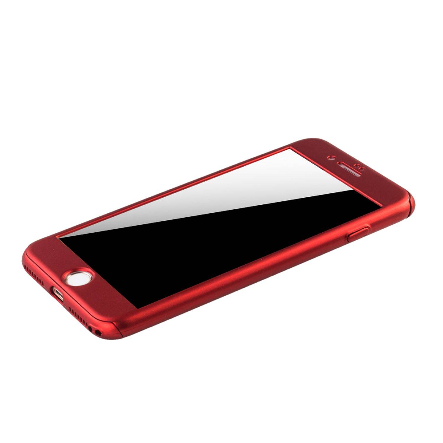 Apple iPhone 7 Plus Handyhülle 360 Grad Schutz Full Cover Rot