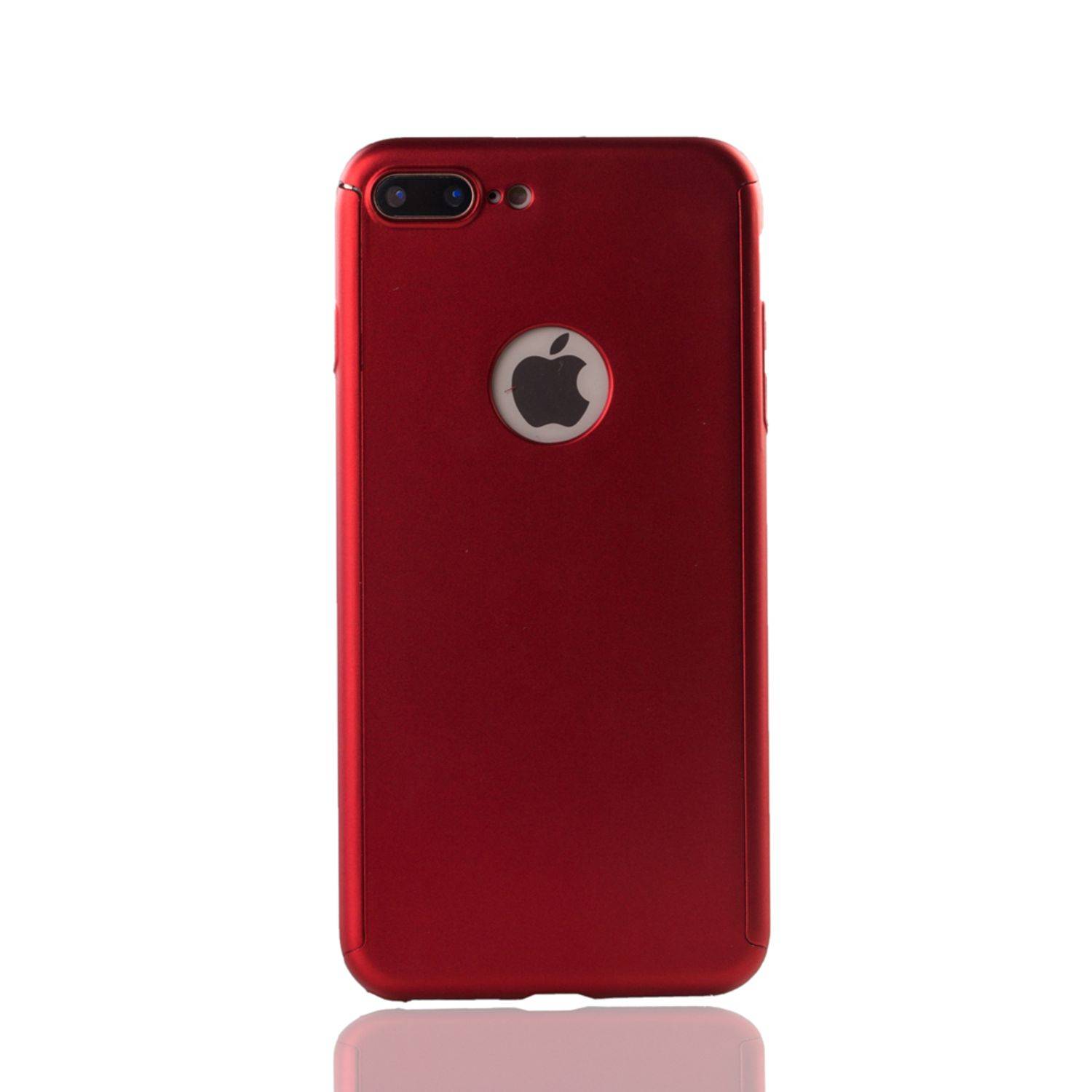 Apple iPhone 7 Plus Handyhülle 360 Grad Schutz Full Cover Rot