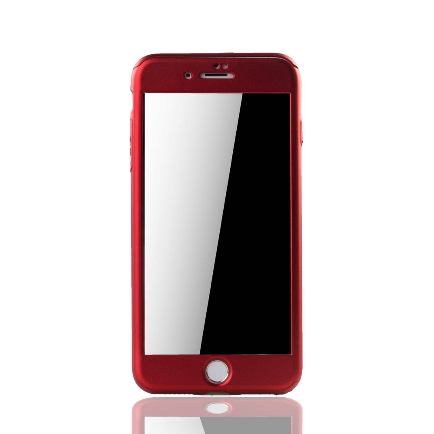 Apple iPhone 7 Plus Handyhülle 360 Grad Schutz Full Cover Rot