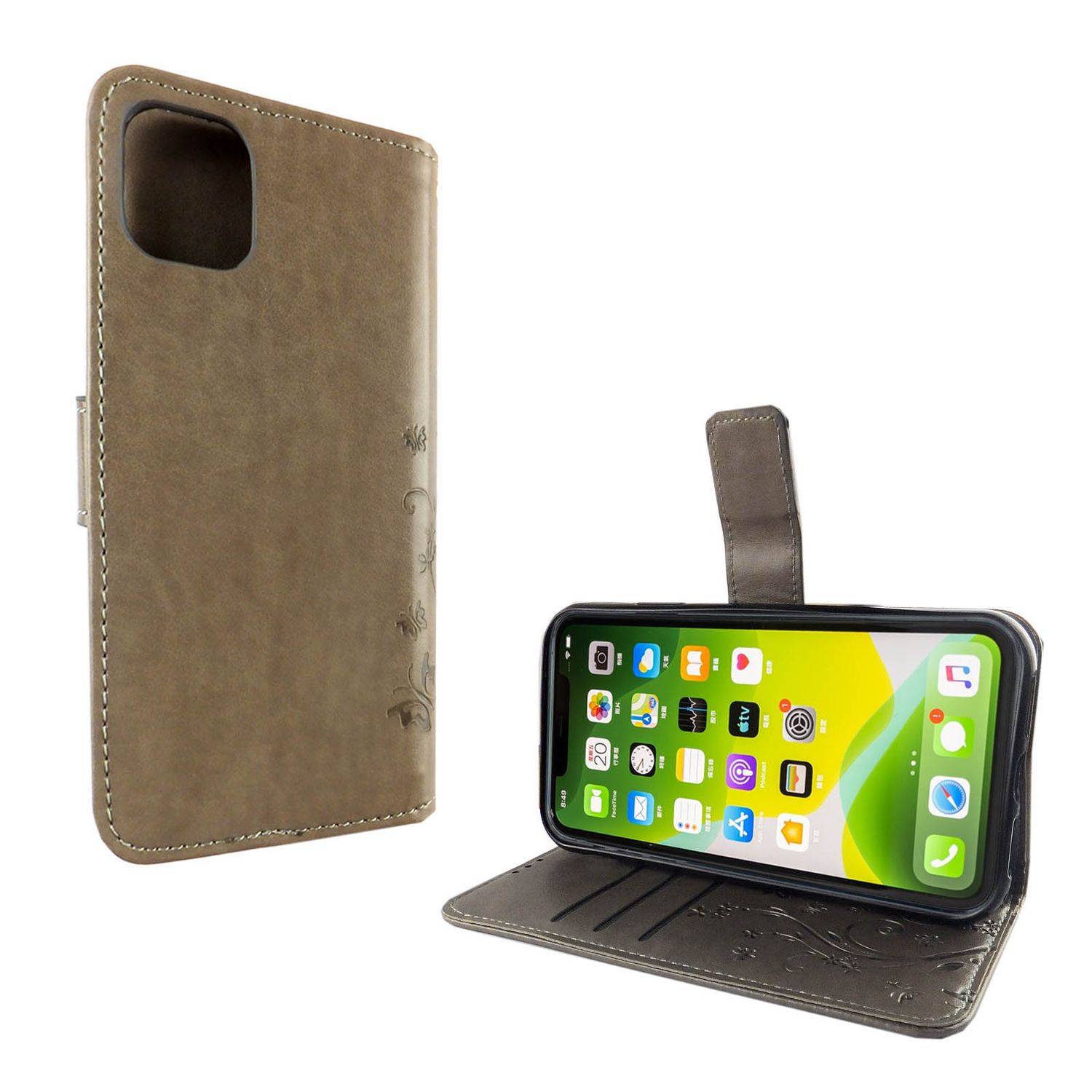 Apple iPhone 11 Pro Max Handyhülle Bookcover Grau