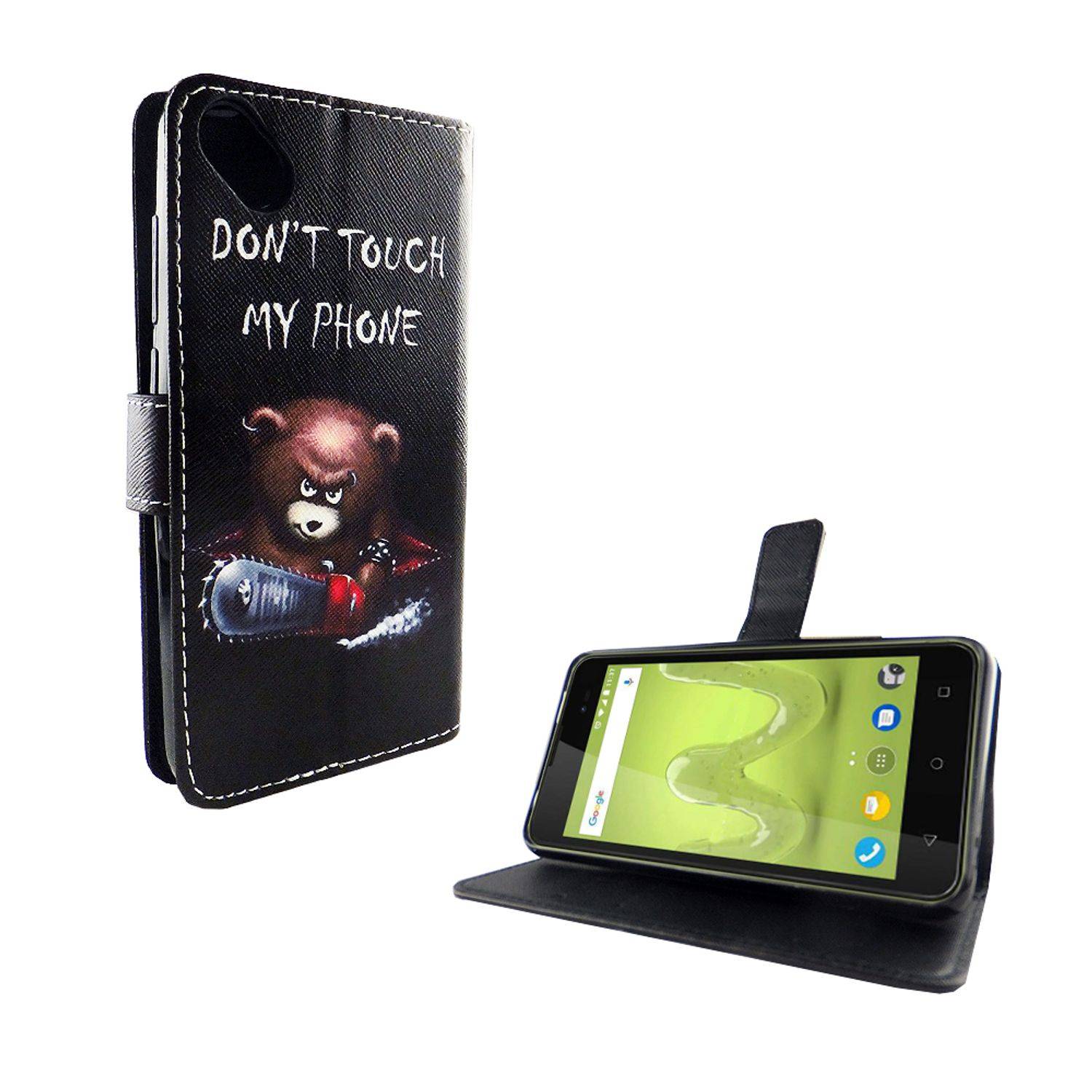 Wiko Sunny 2 Plus Handyhülle Bookcover Schwarz