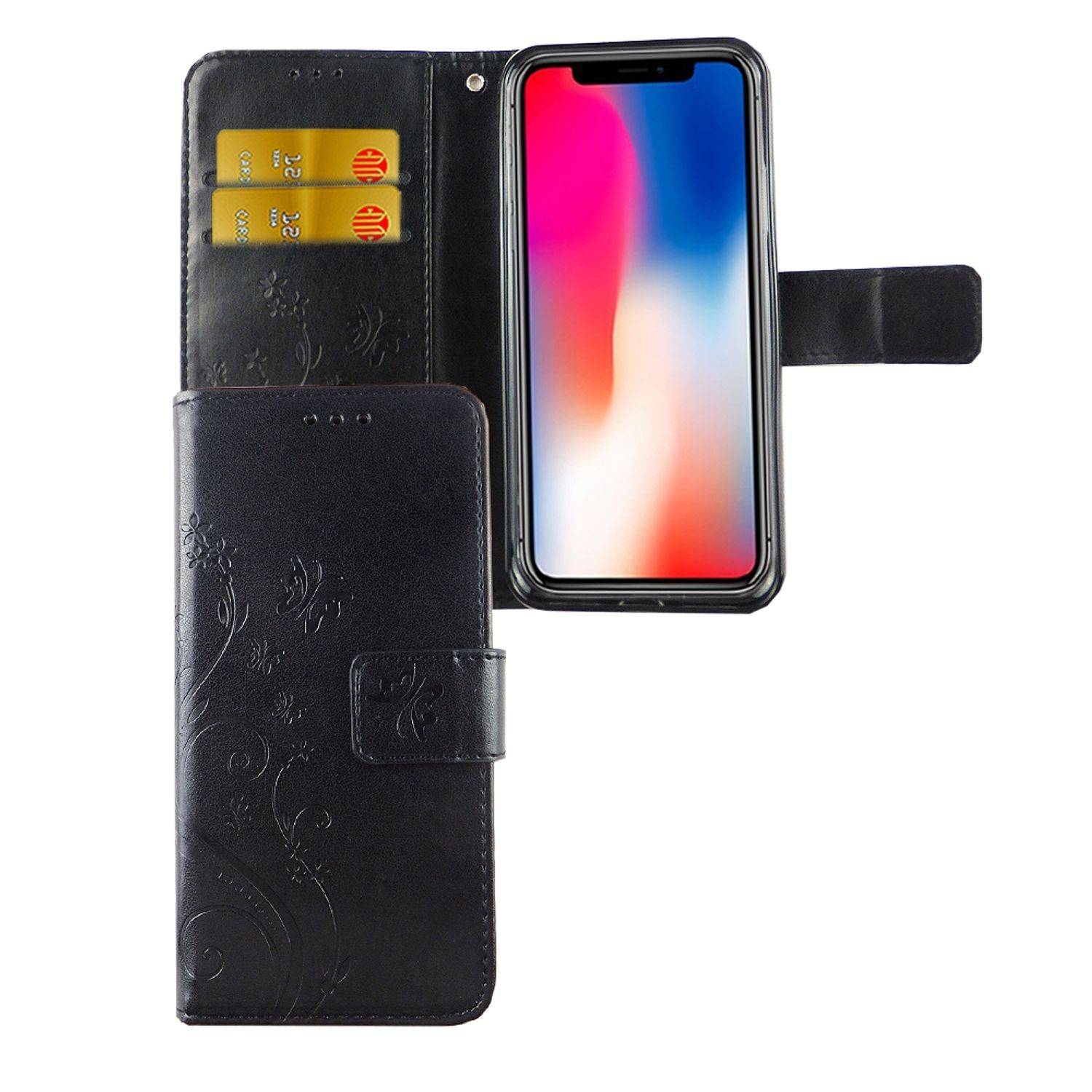 Apple iPhone X / iPhone XS Handyhülle Bookcover Schwarz