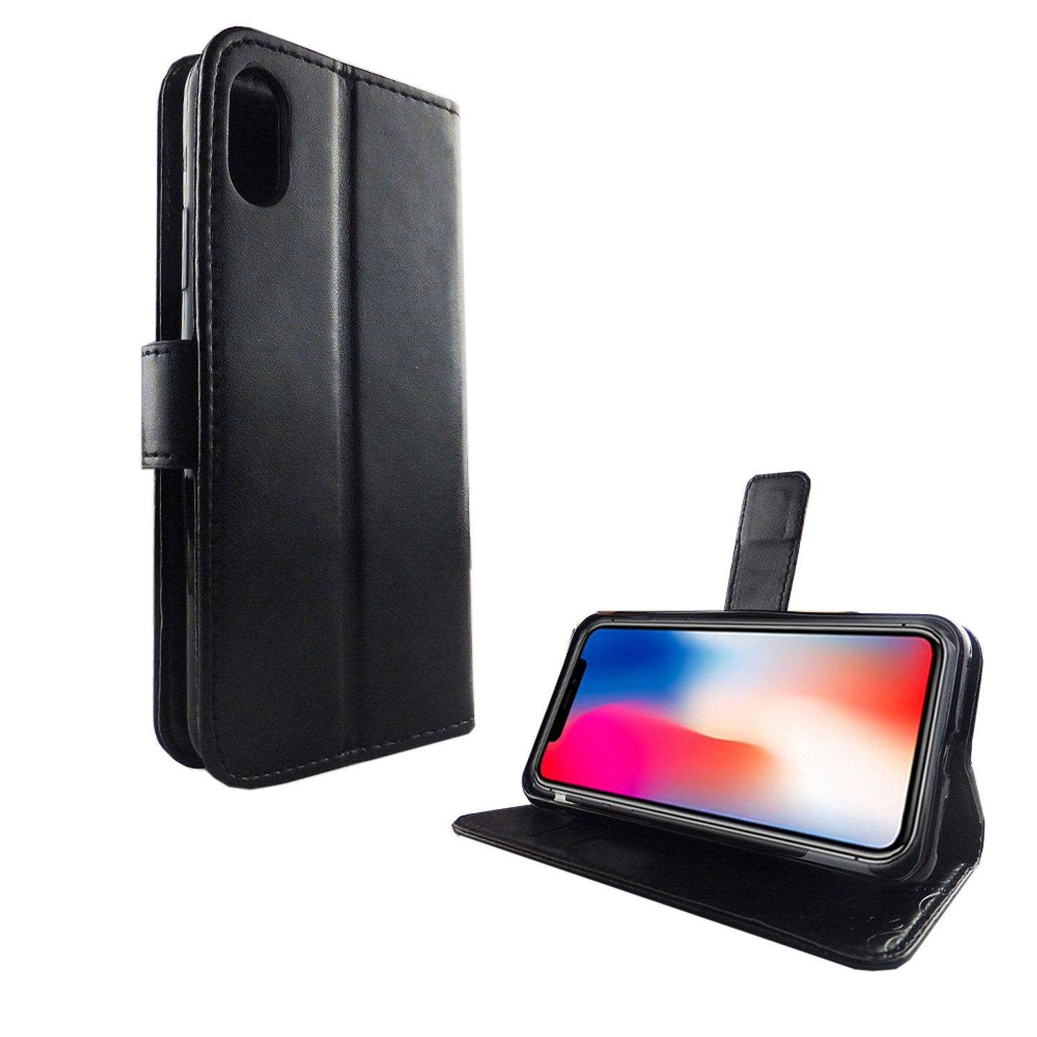Apple iPhone X / iPhone XS Handyhülle Bookcover Schwarz