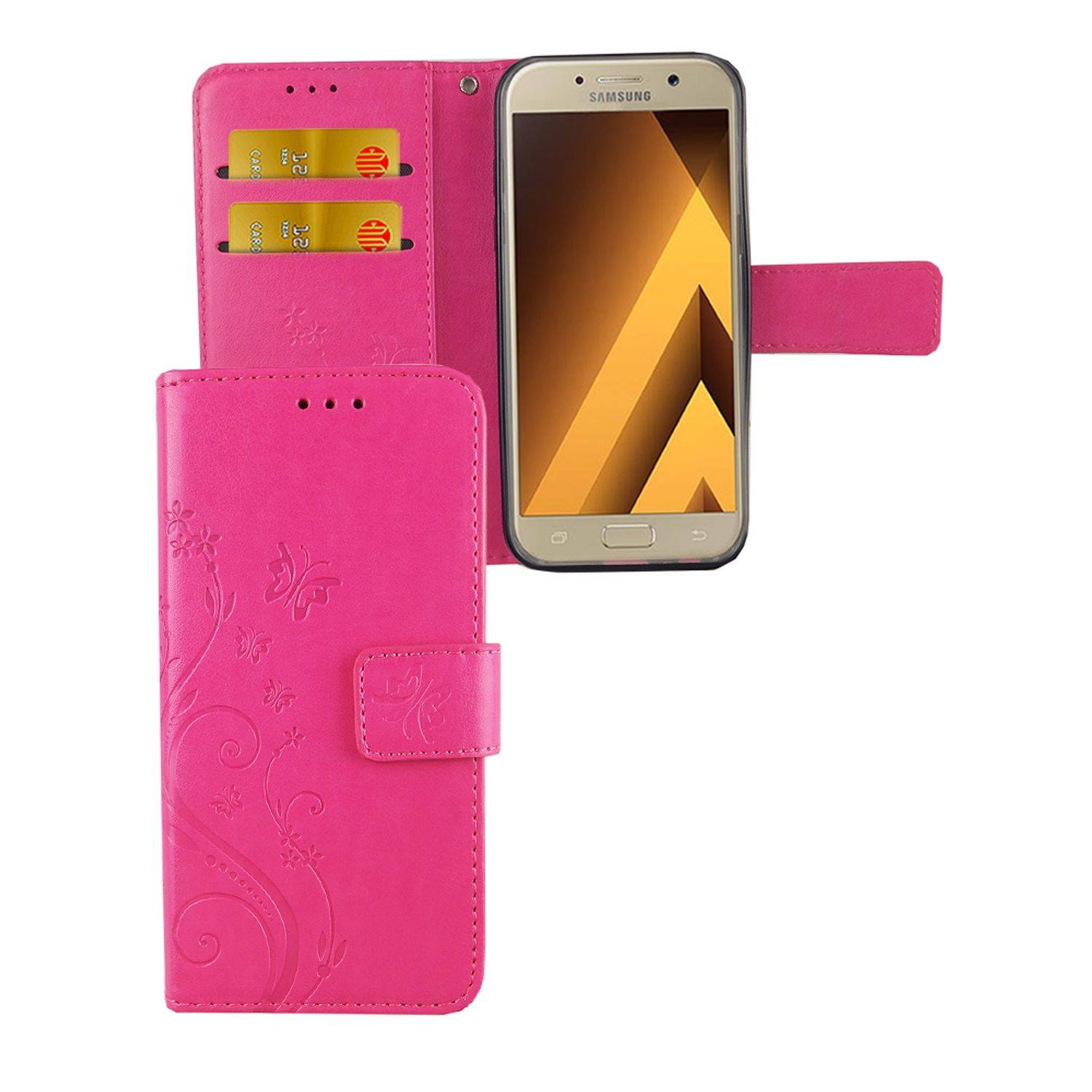 Samsung Galaxy A3 (2017) Handyhülle Bookcover Rosa