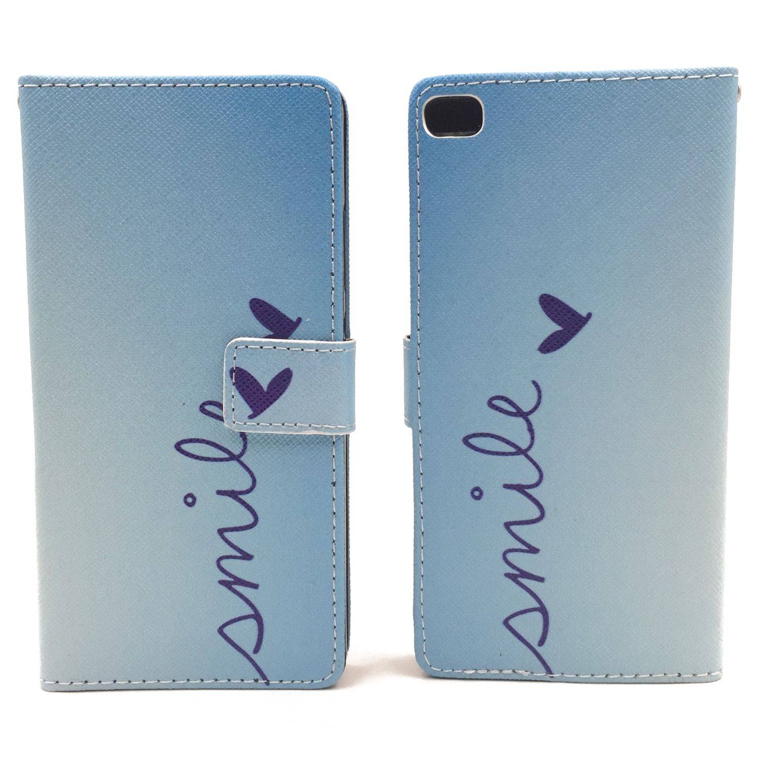 Huawei P8 Handyhülle Bookcover Blau