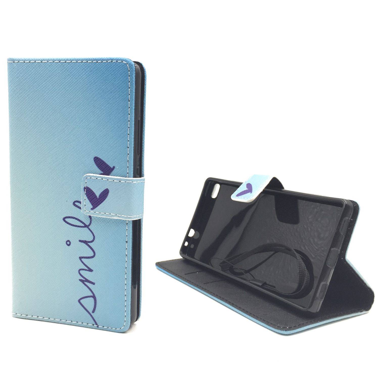Huawei P8 Handyhülle Bookcover Blau