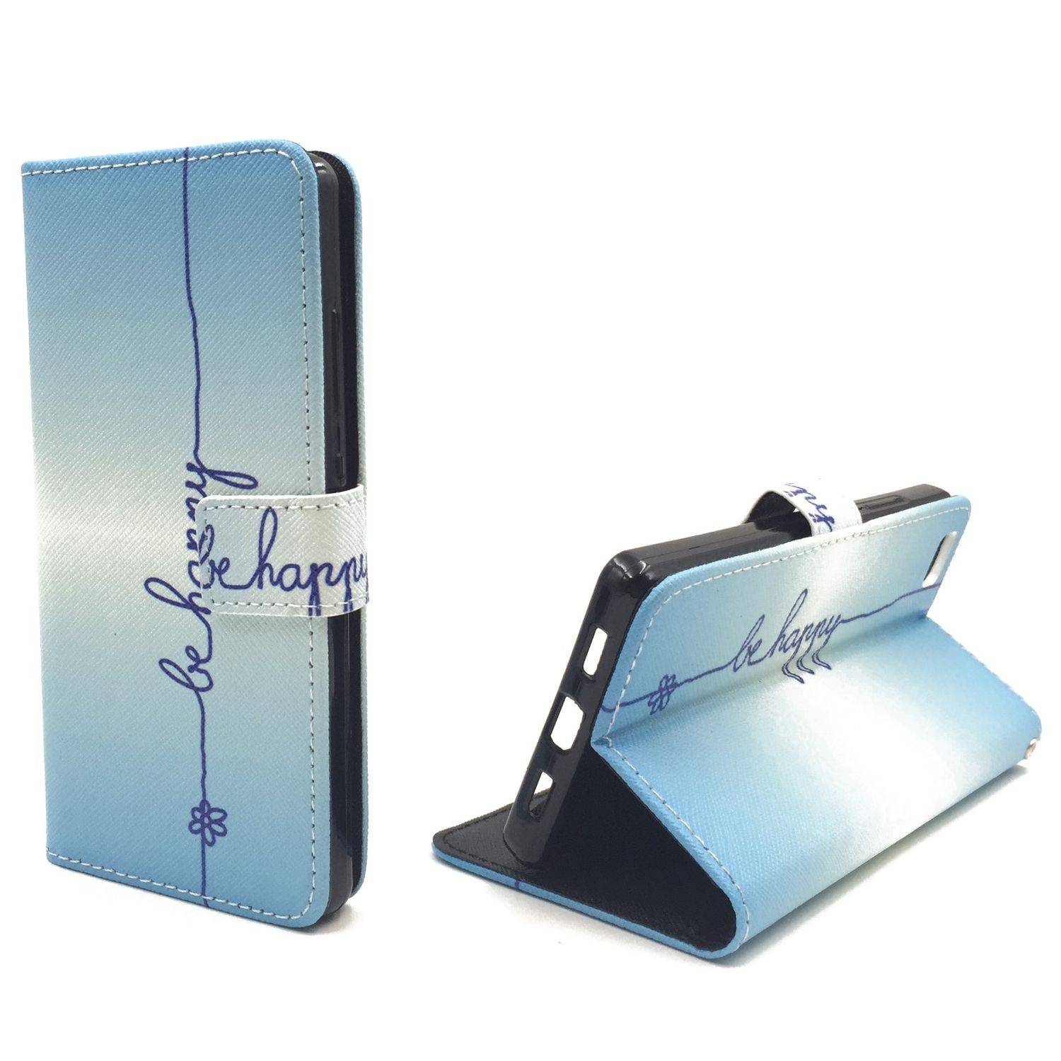 Huawei P8 Lite Handyhülle Bookcover Blau