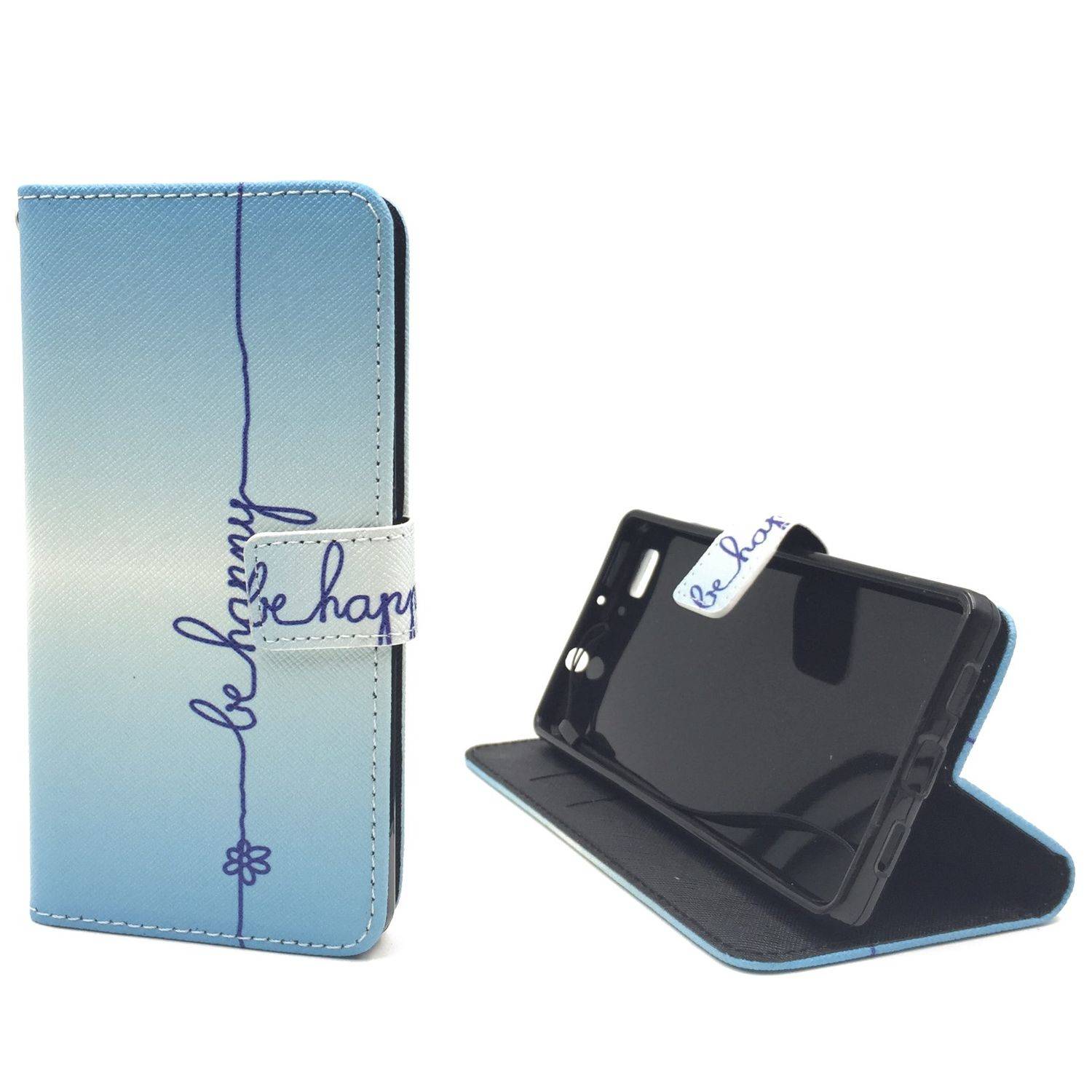Huawei P8 Lite Handyhülle Bookcover Blau