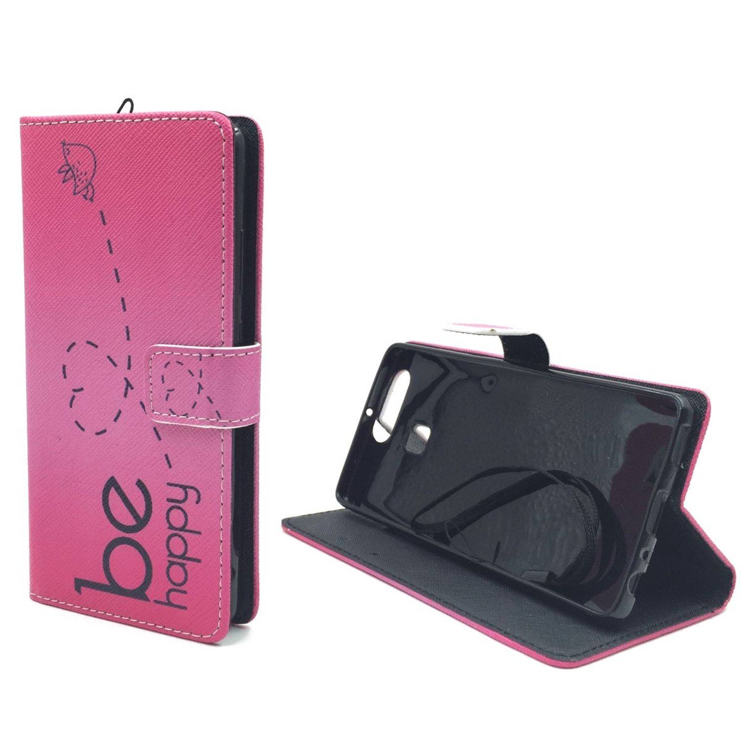 Huawei P9 Handyhülle Bookcover Rosa
