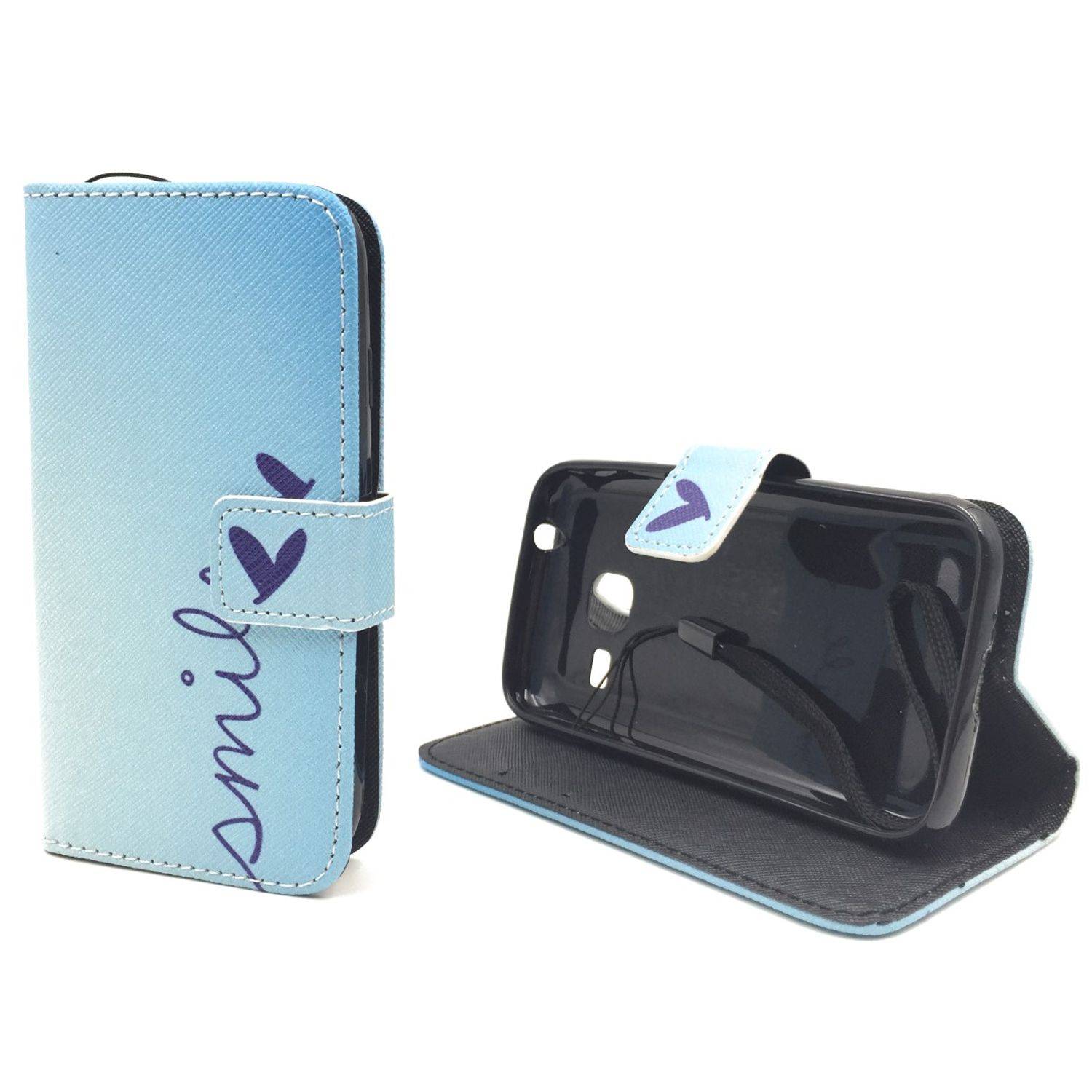 Samsung Galaxy J1 Mini Handyhülle Bookcover Blau