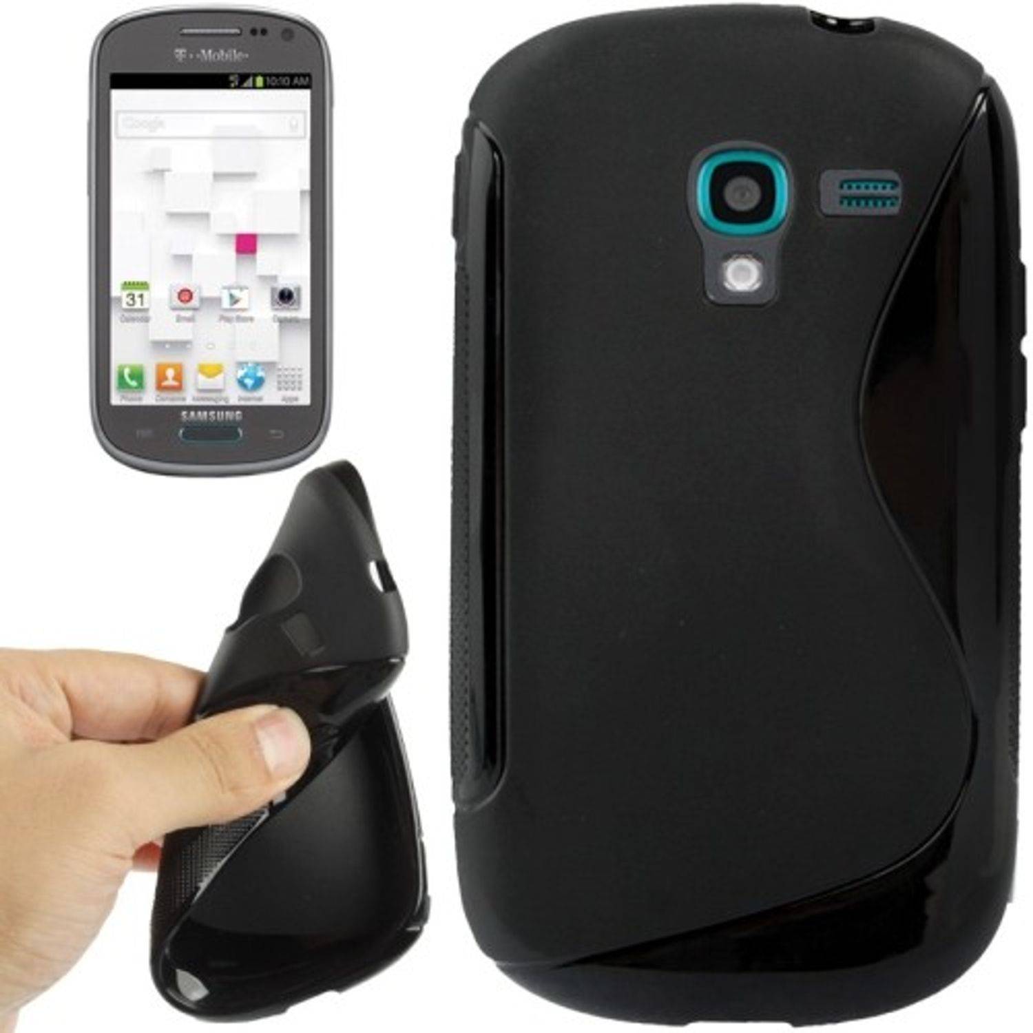 Samsung Galaxy Exhibit T599 Handyhülle Backcover Schwarz