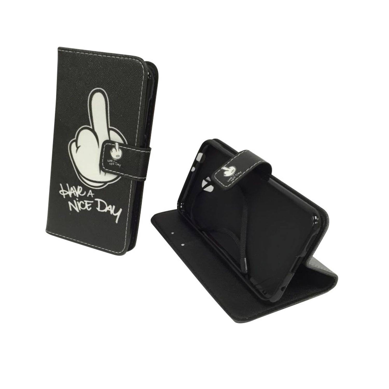 Vodafone Smart Prime 7 Handyhülle Bookcover Schwarz