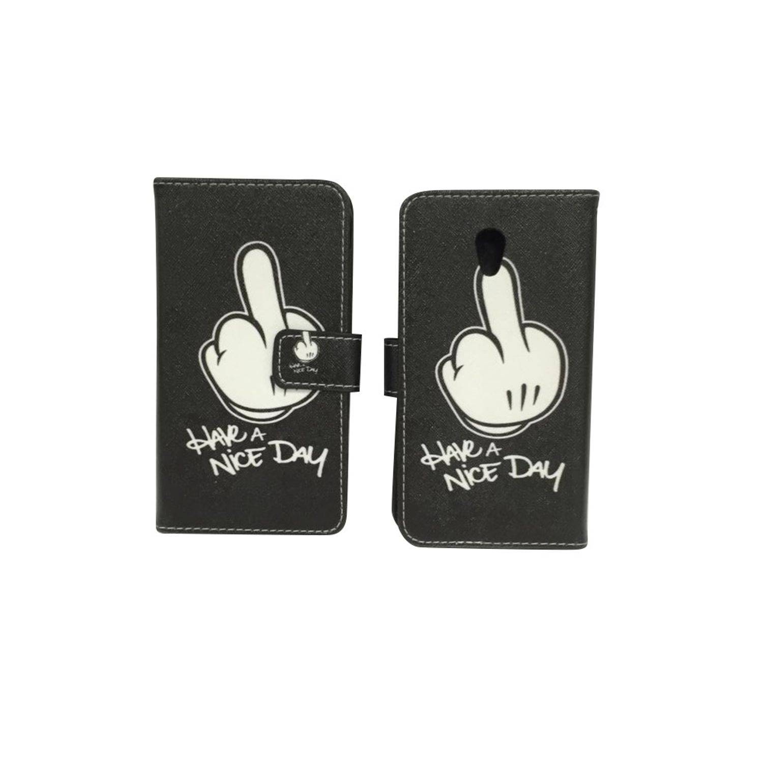Vodafone Smart Prime 7 Handyhülle Bookcover Schwarz