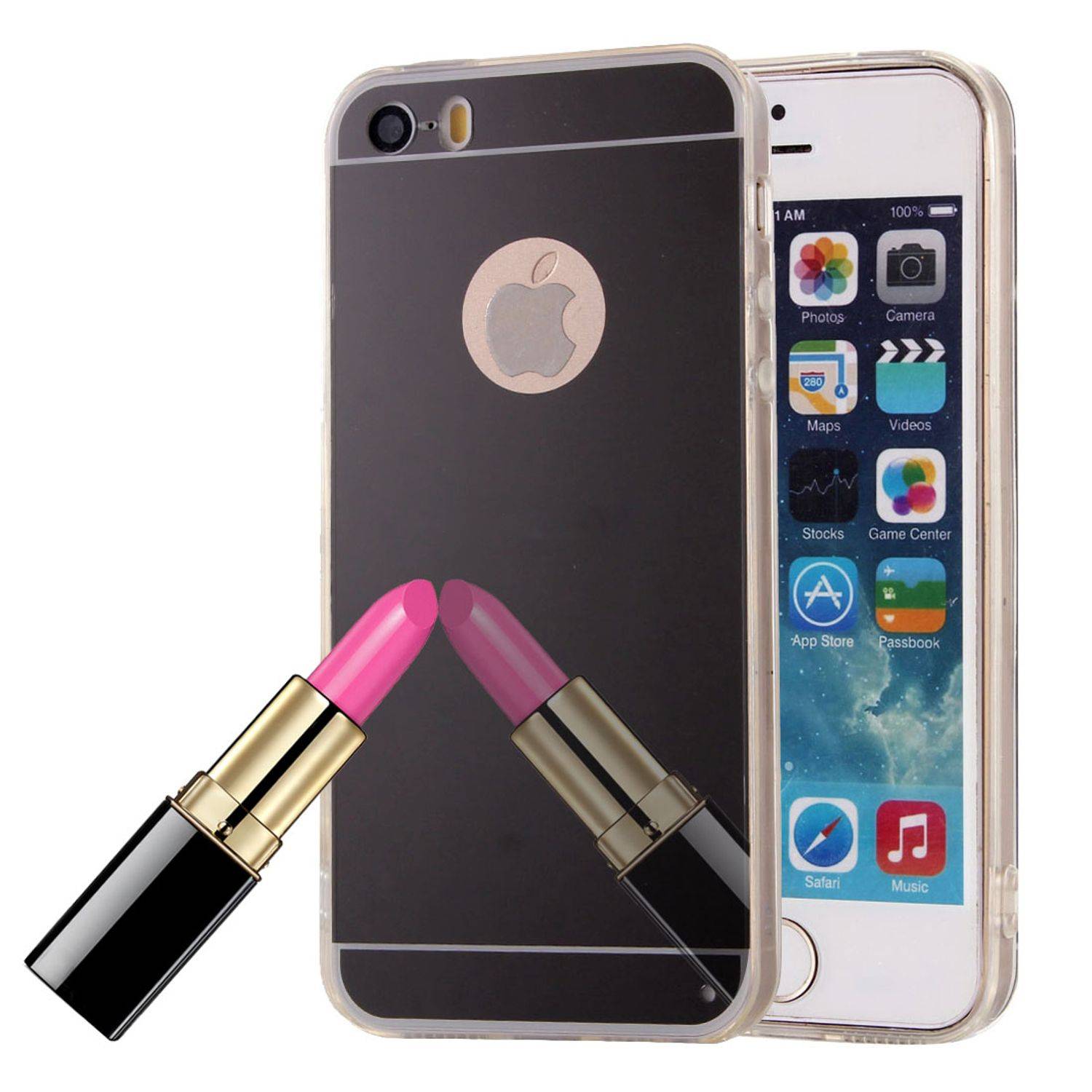 Apple iPhone 5 / 5s / SE Handyhülle Backcover Schwarz