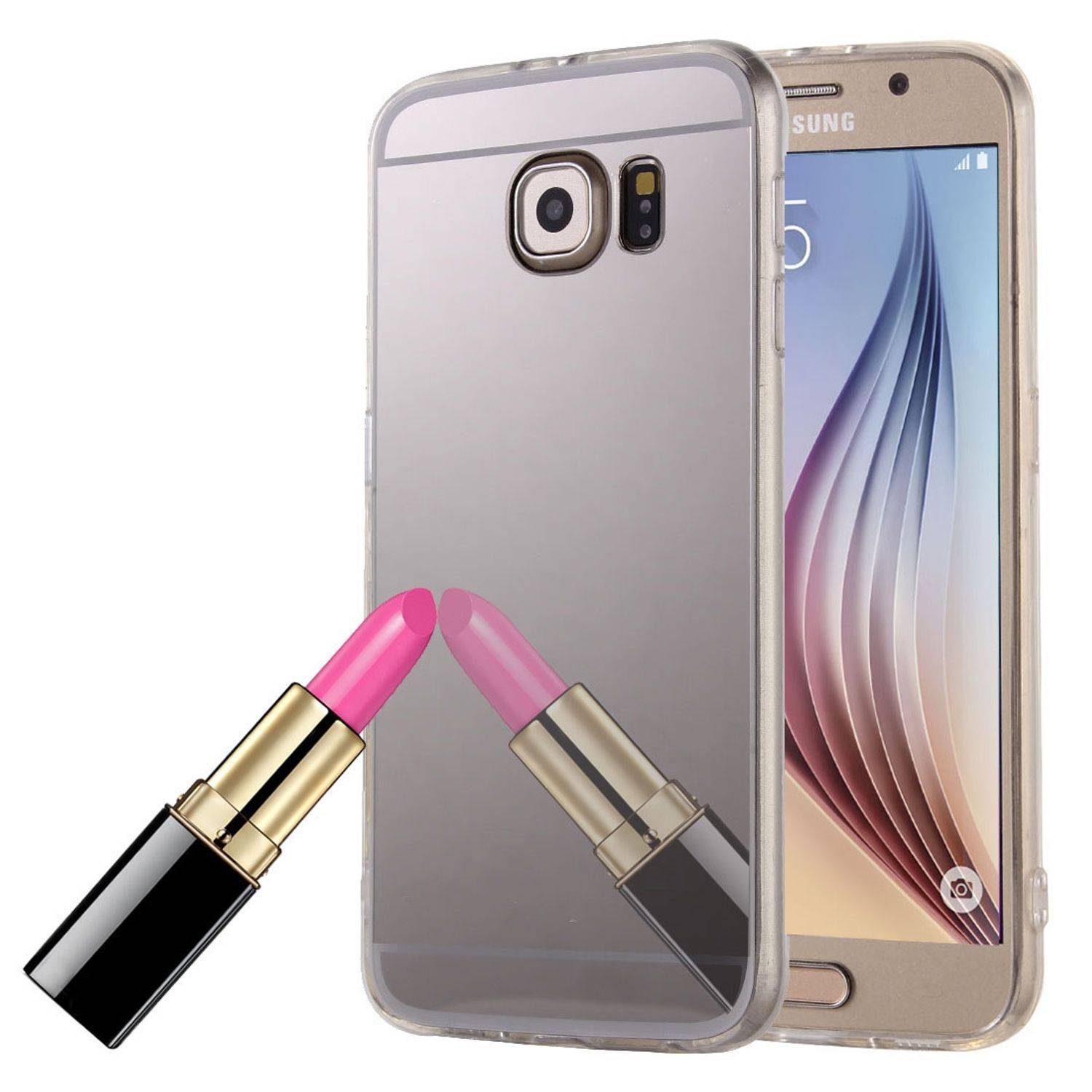 Samsung Galaxy S6 Edge Handyhülle Backcover Silber