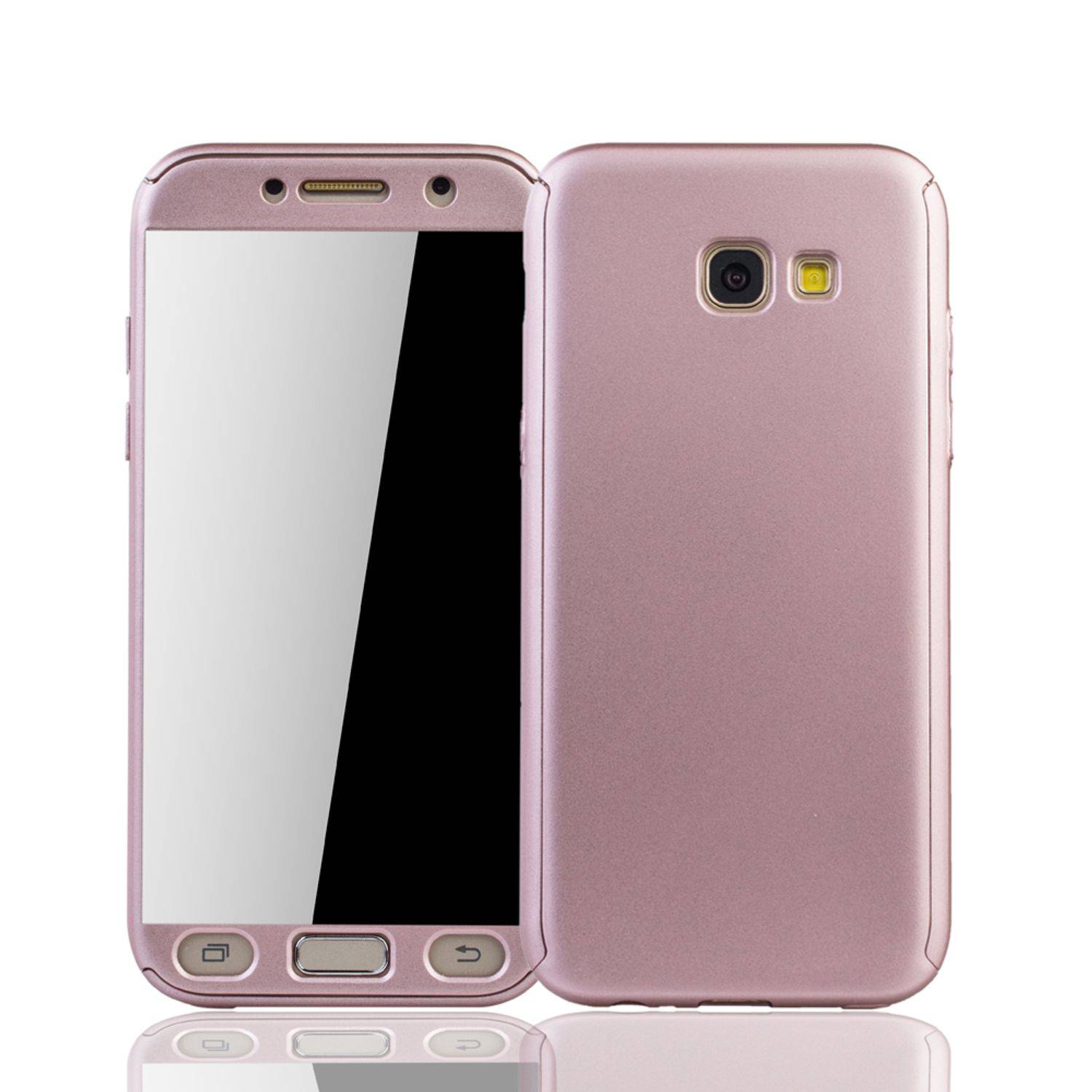 Samsung Galaxy A3 (2017) Handyhülle 360 Grad Schutz Full Cover Rosa