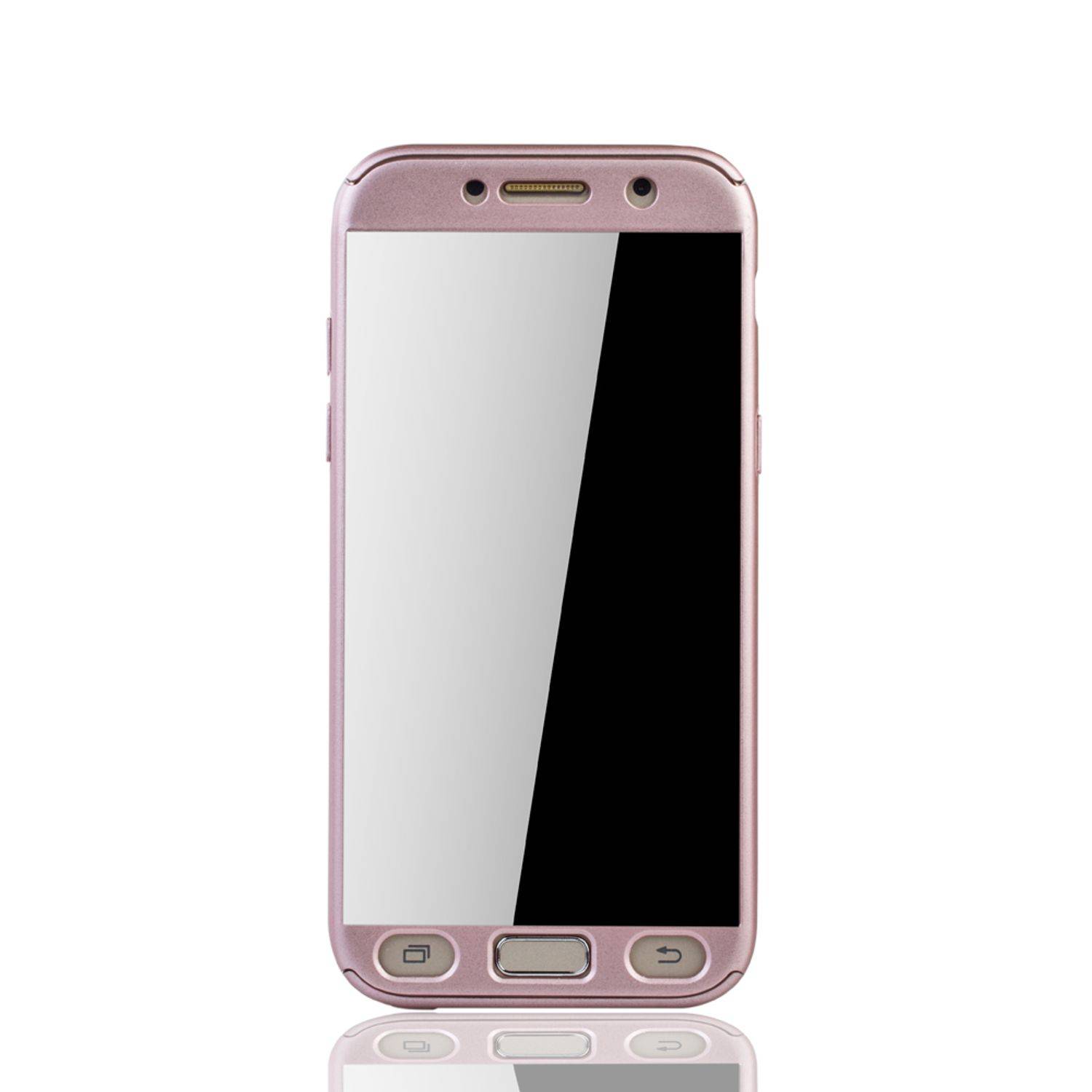 Samsung Galaxy A3 (2017) Handyhülle 360 Grad Schutz Full Cover Rosa