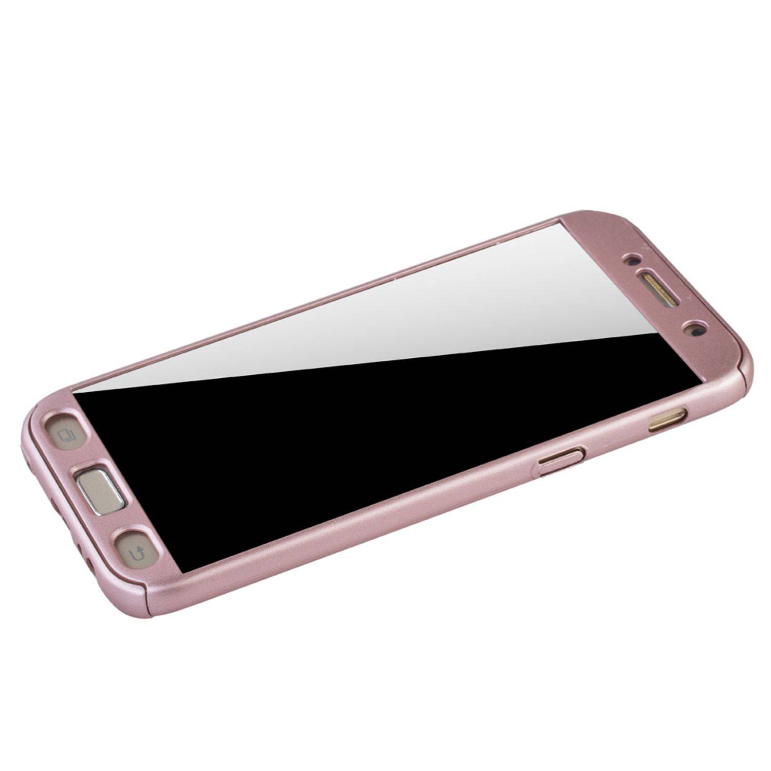 Samsung Galaxy A3 (2017) Handyhülle 360 Grad Schutz Full Cover Rosa