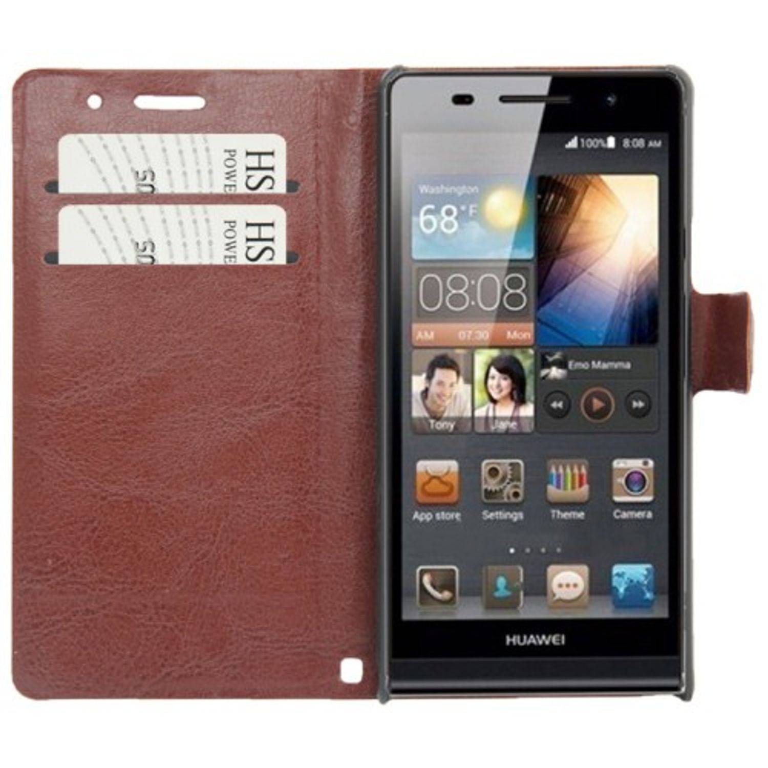 Huawei Ascend P6 Handyhülle Backcover Braun