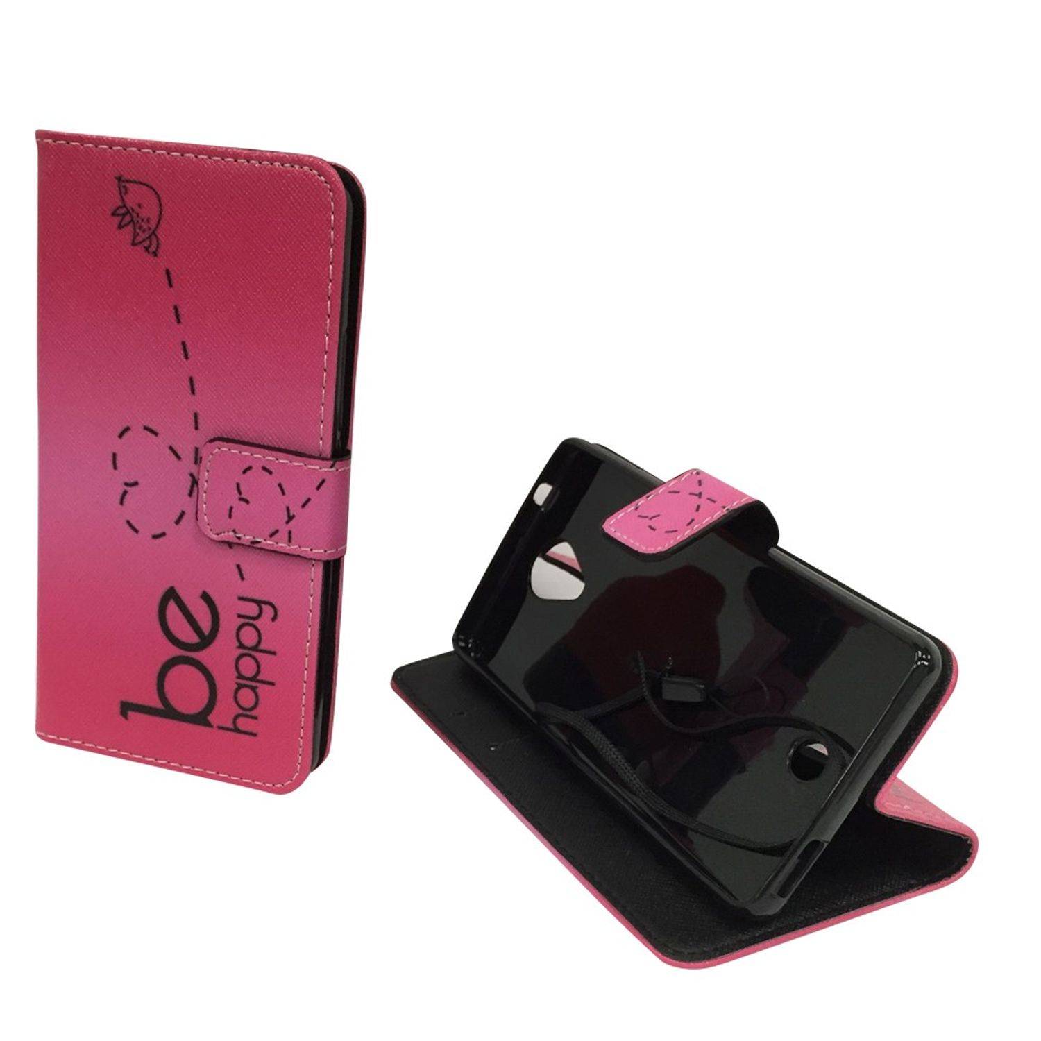 Wiko U Feel Handyhülle Bookcover Rosa