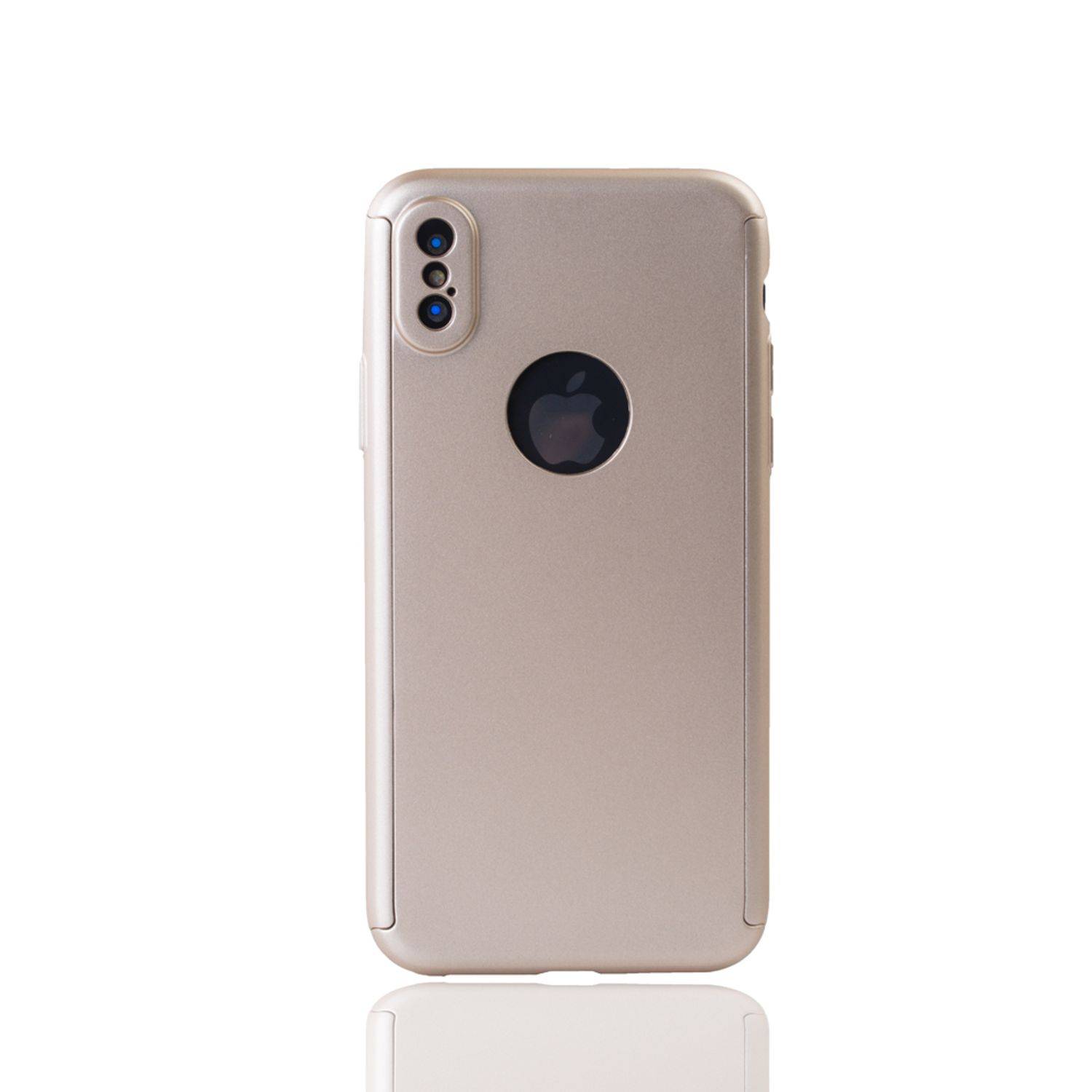 Apple iPhone X / iPhone XS Handyhülle 360 Grad Schutz Full Cover Gold