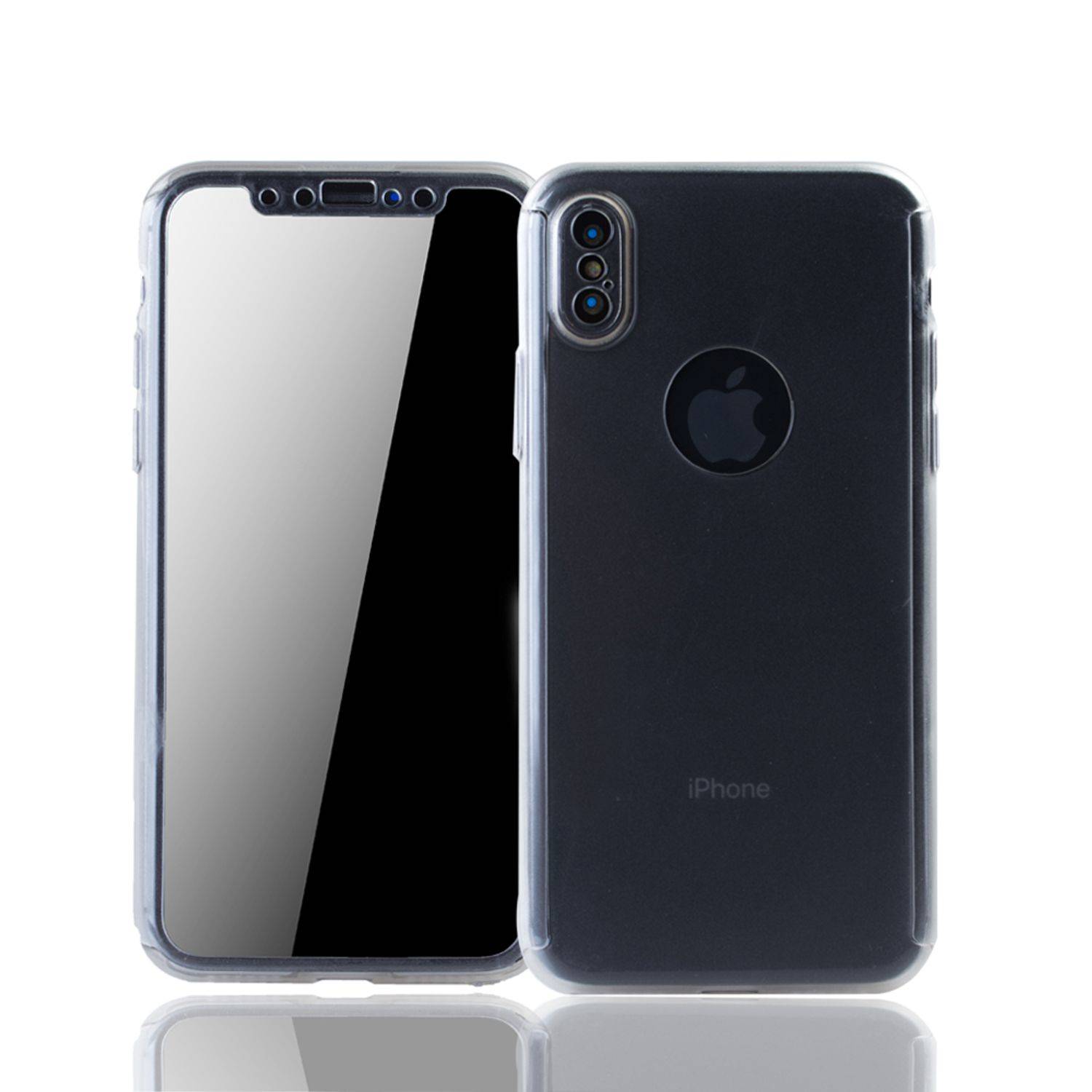 Apple iPhone X / iPhone XS Handyhülle 360 Grad Schutz Full Cover Transparent