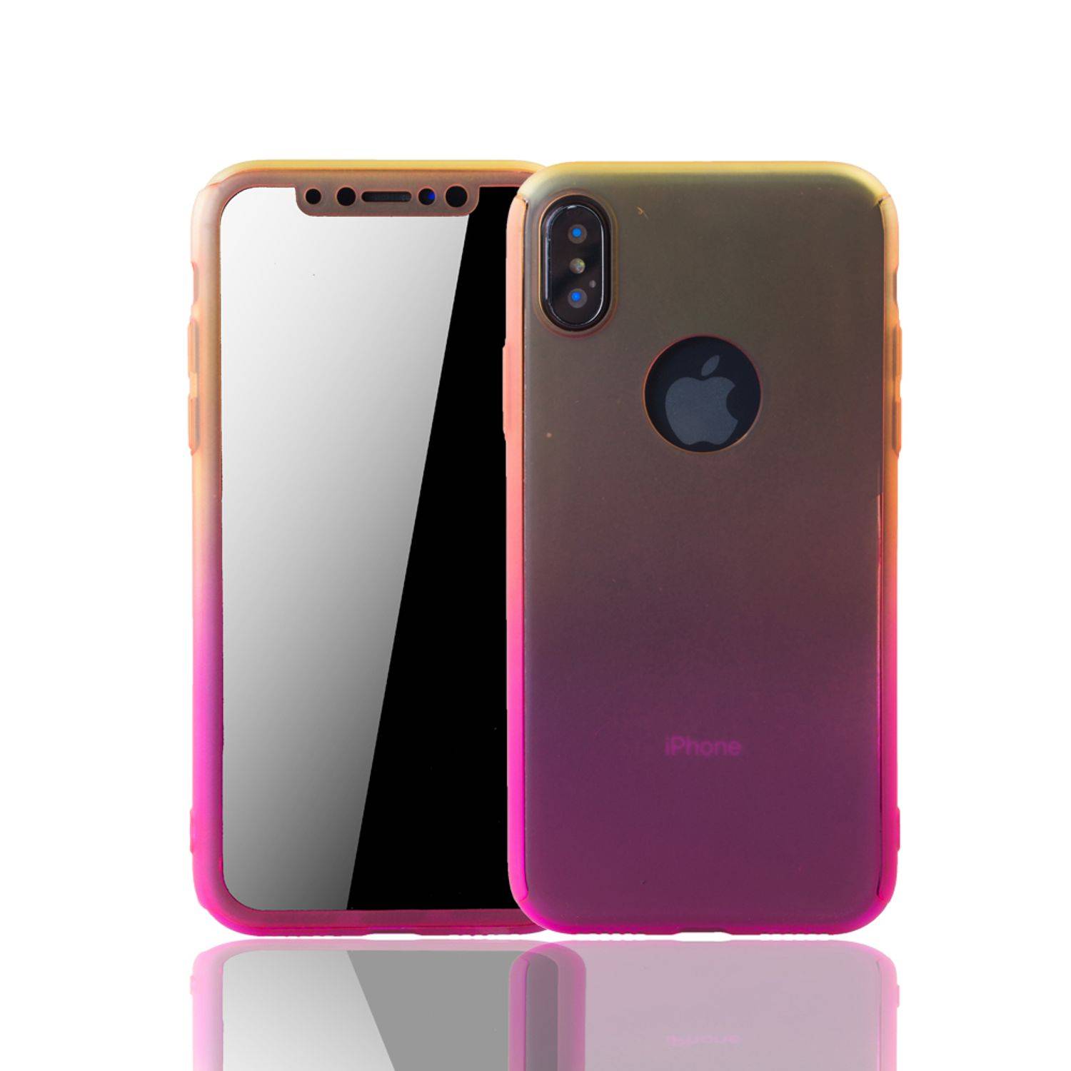 Apple iPhone X / iPhone XS Handyhülle 360 Grad Schutz Full Cover Mehrfarbig