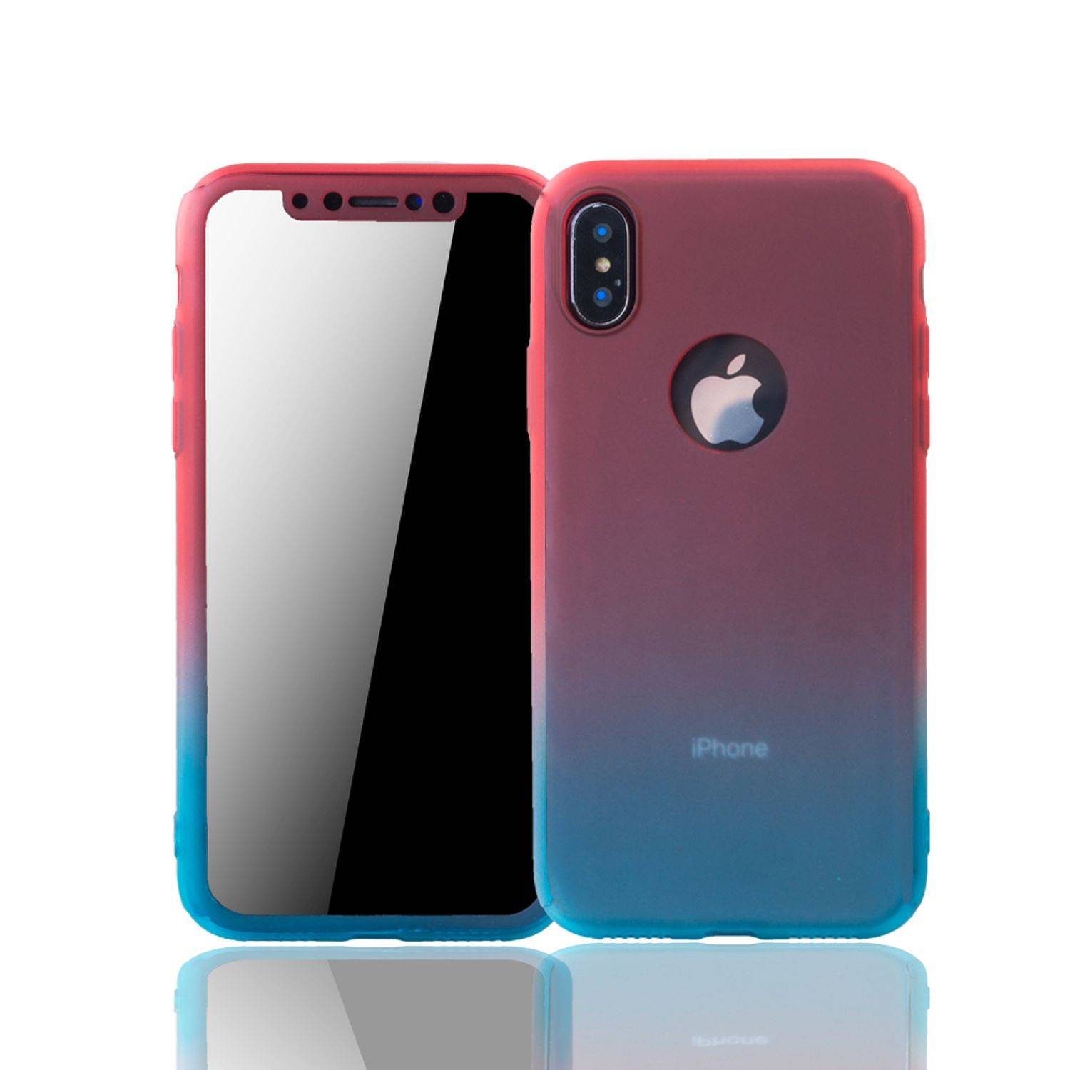Apple iPhone X / iPhone XS Handyhülle 360 Grad Schutz Full Cover Mehrfarbig