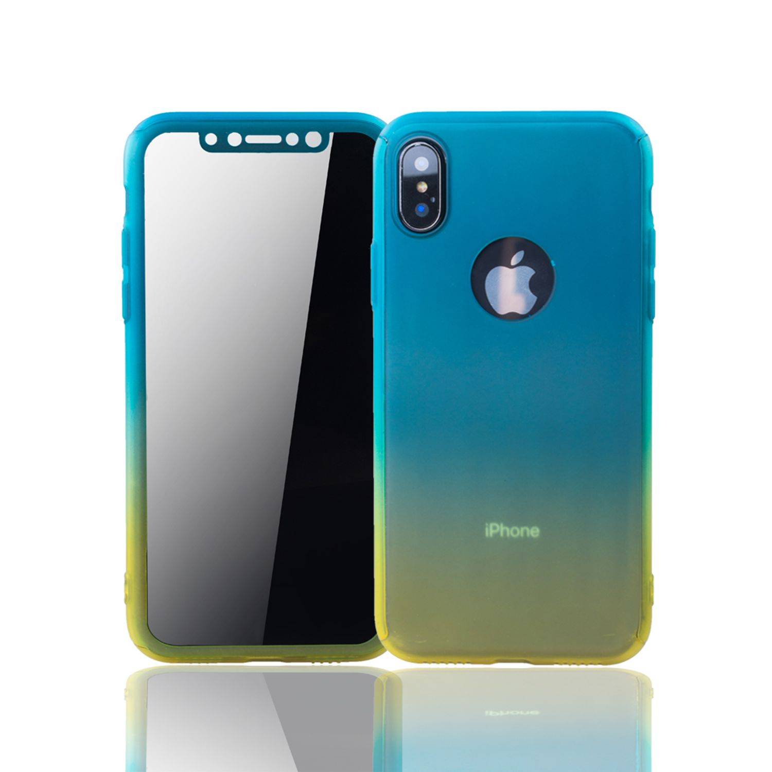 Apple iPhone X / iPhone XS Handyhülle 360 Grad Schutz Full Cover Mehrfarbig