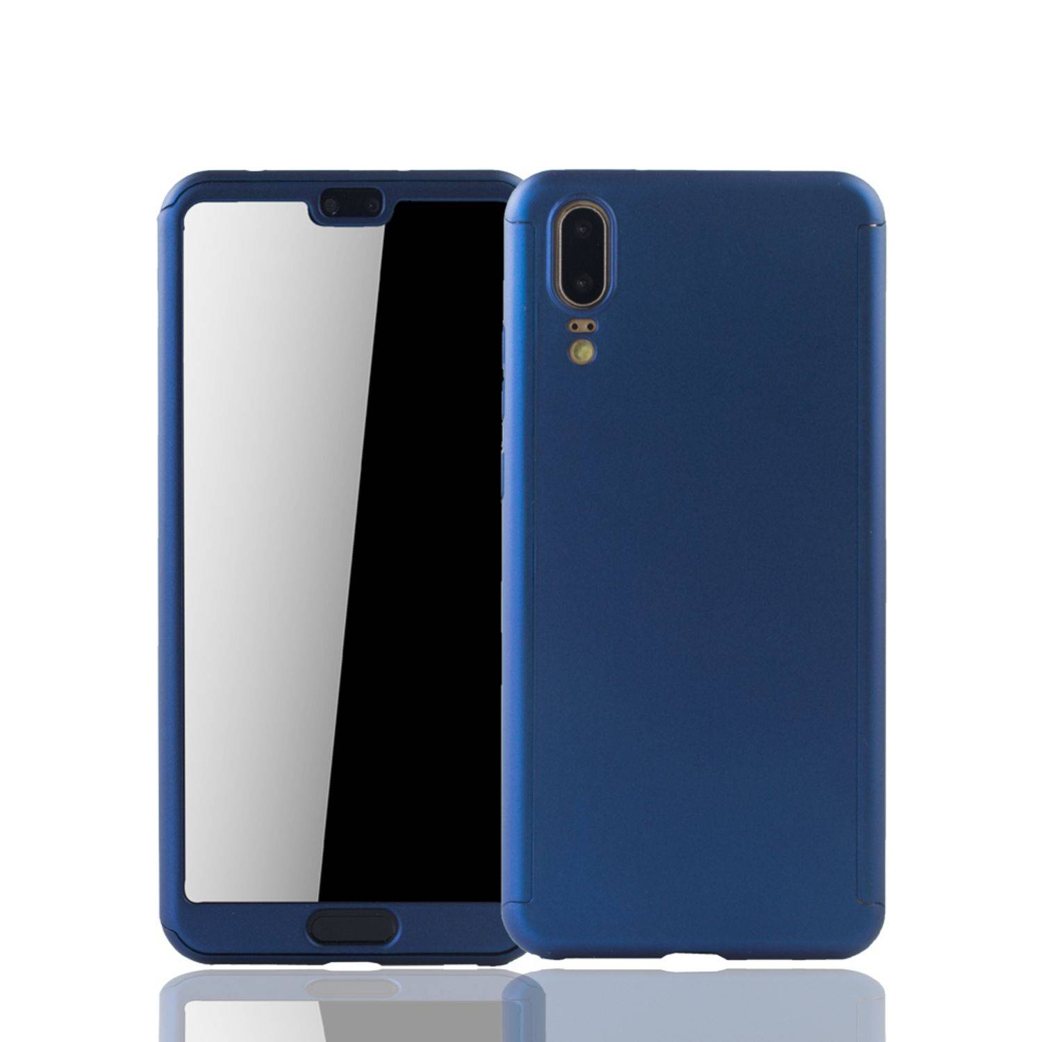 Huawei P20 Handyhülle 360 Grad Schutz Full Cover Blau