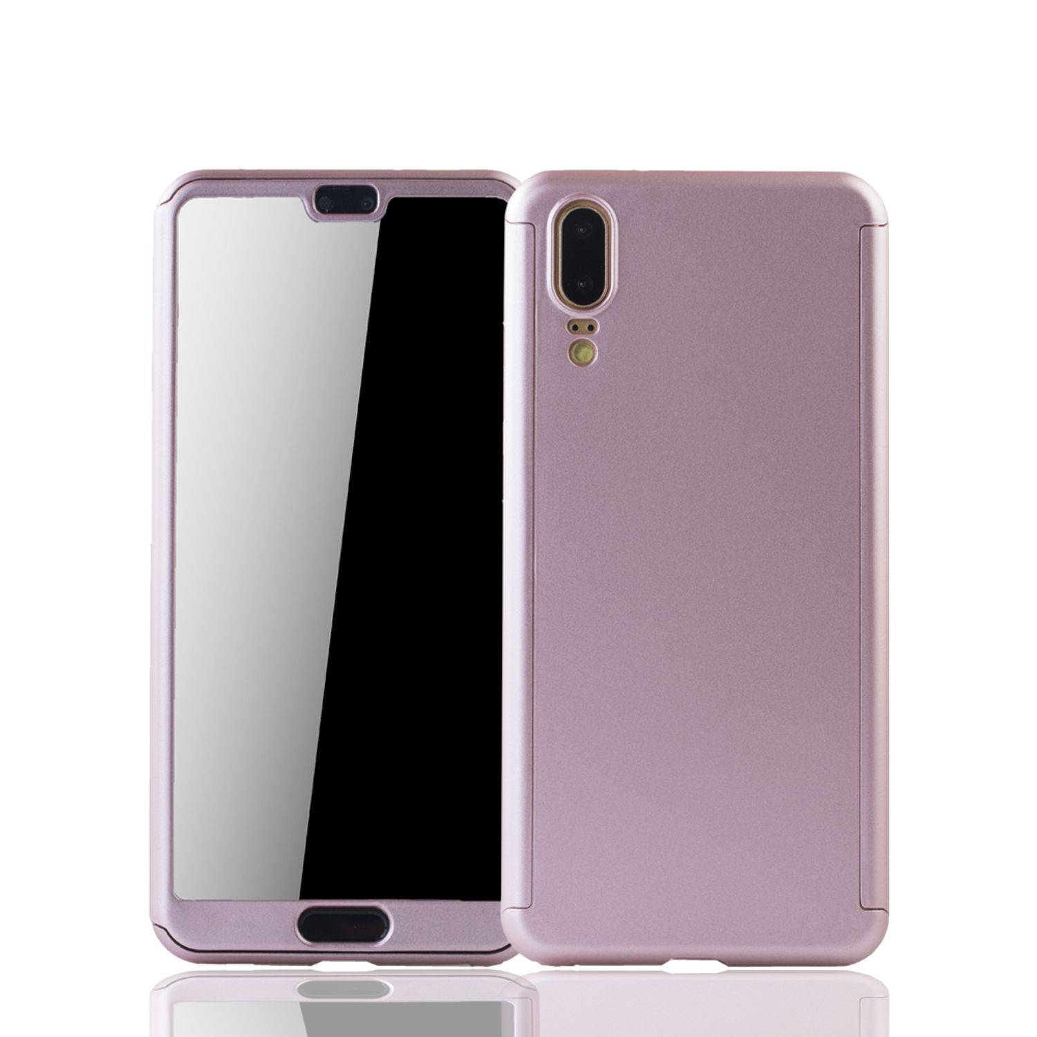 Huawei P20 Handyhülle 360 Grad Schutz Full Cover Rosa