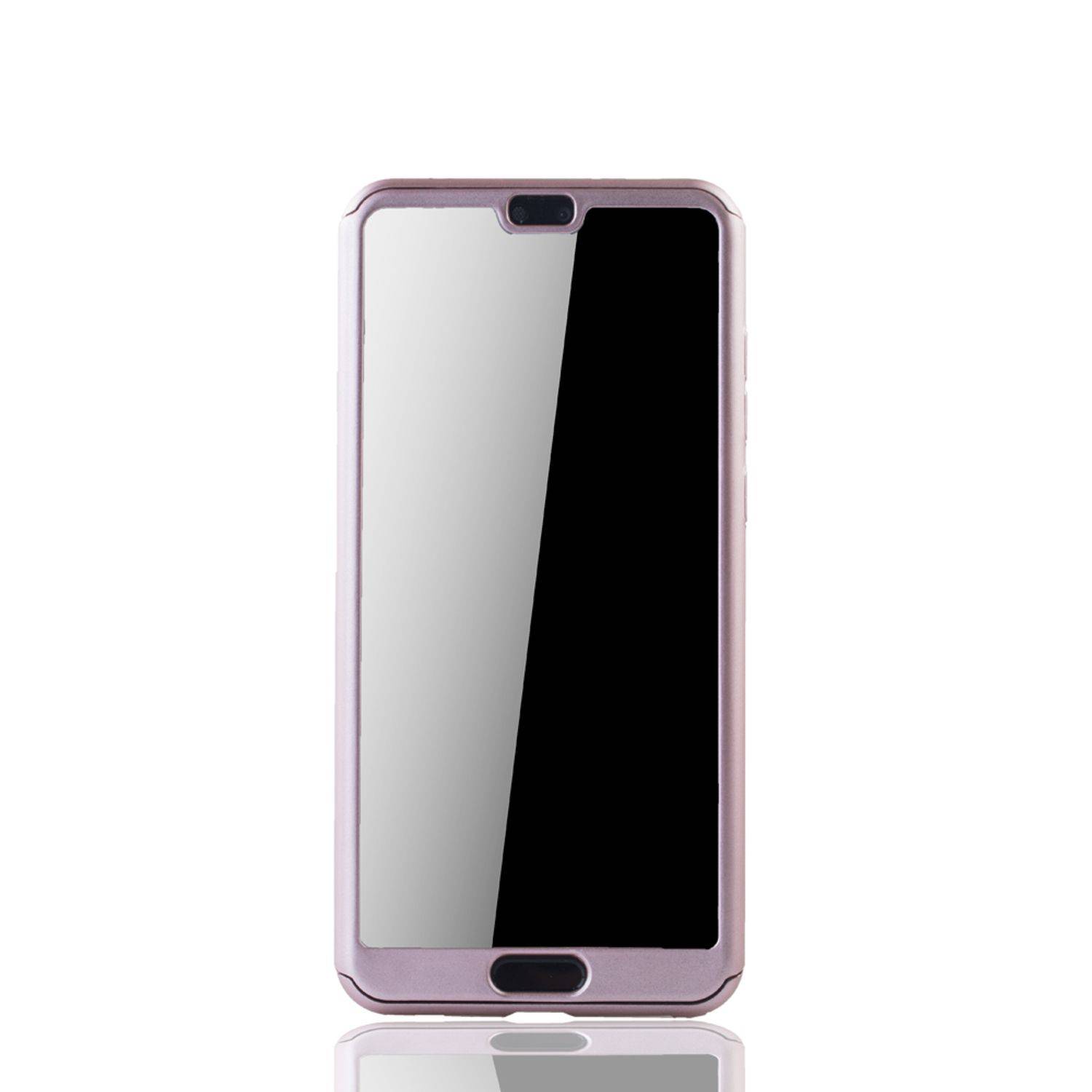 Huawei P20 Handyhülle 360 Grad Schutz Full Cover Rosa