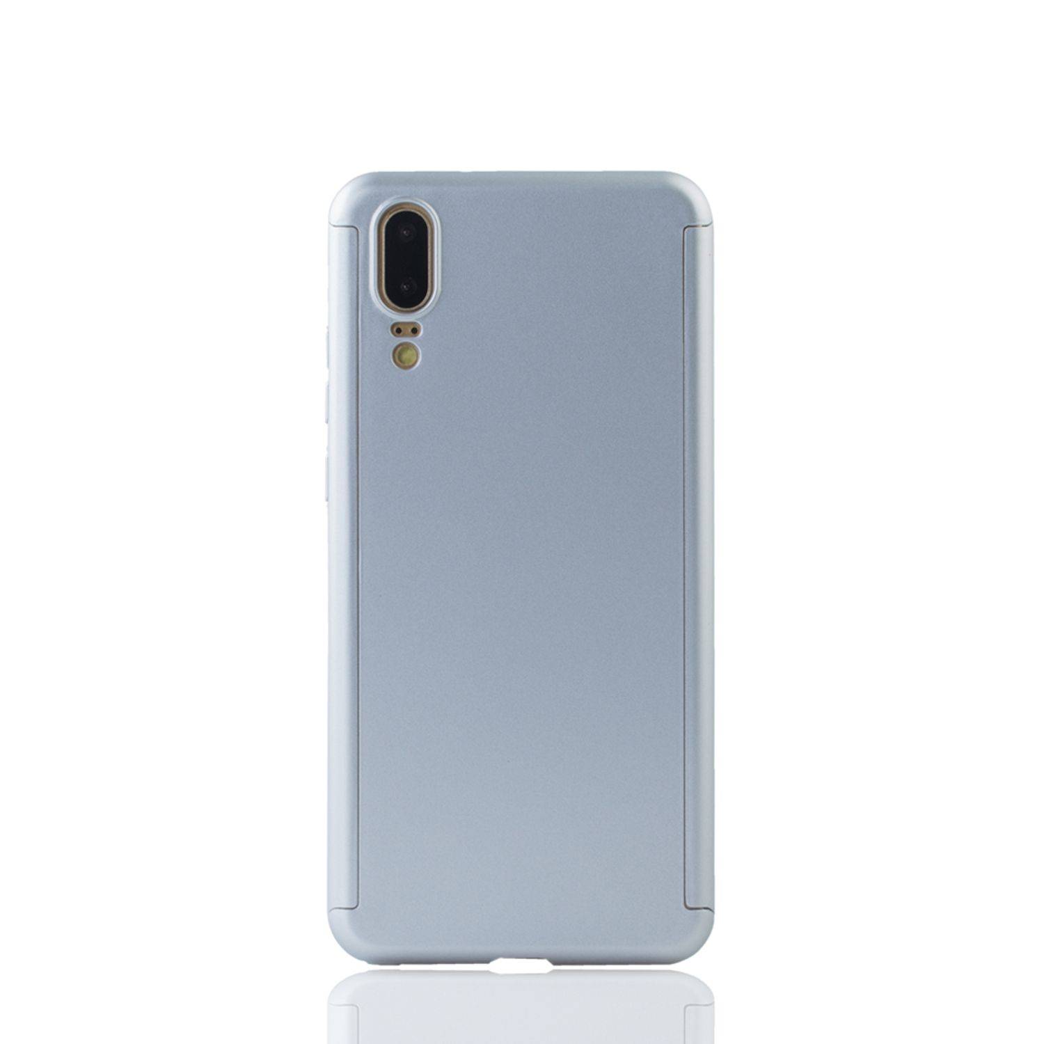 Huawei P20 Handyhülle 360 Grad Schutz Full Cover Silber