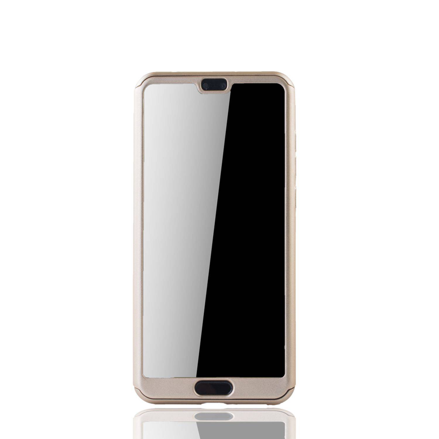 Huawei P20 Handyhülle 360 Grad Schutz Full Cover Gold