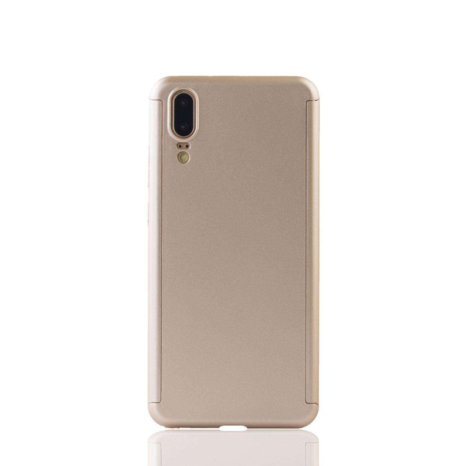 Huawei P20 Handyhülle 360 Grad Schutz Full Cover Gold