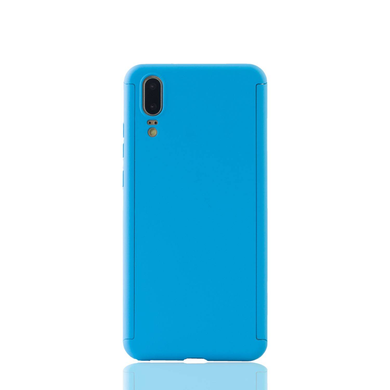 Huawei P20 Handyhülle 360 Grad Schutz Full Cover Blau